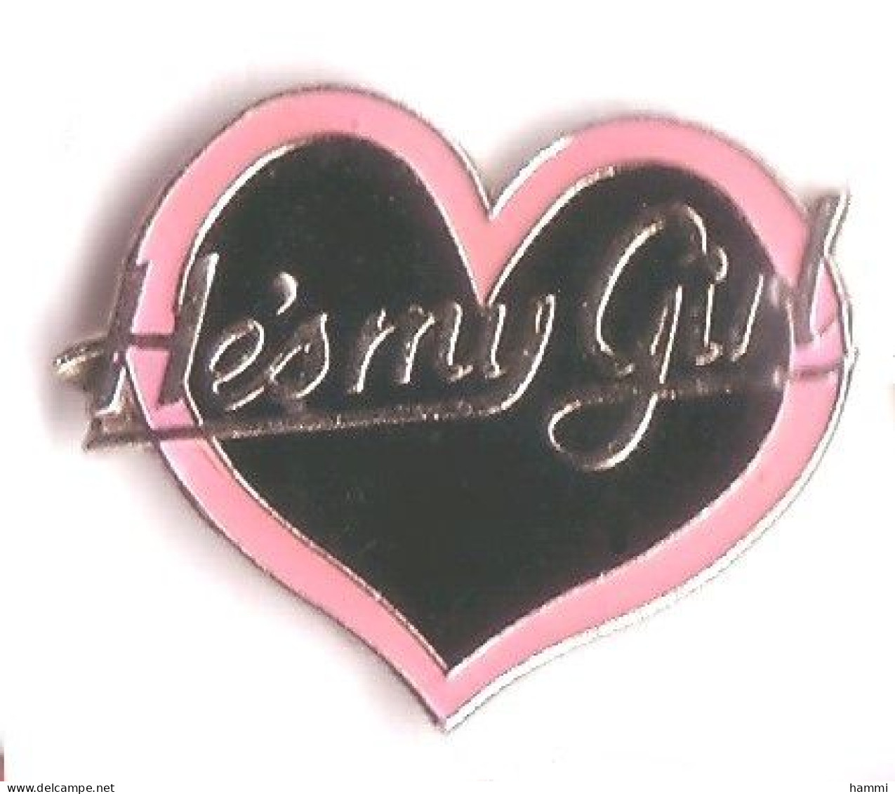 RR09 Pin's CŒUR HEART HE'S MY GIRL Achat Immédiat - Pin-ups