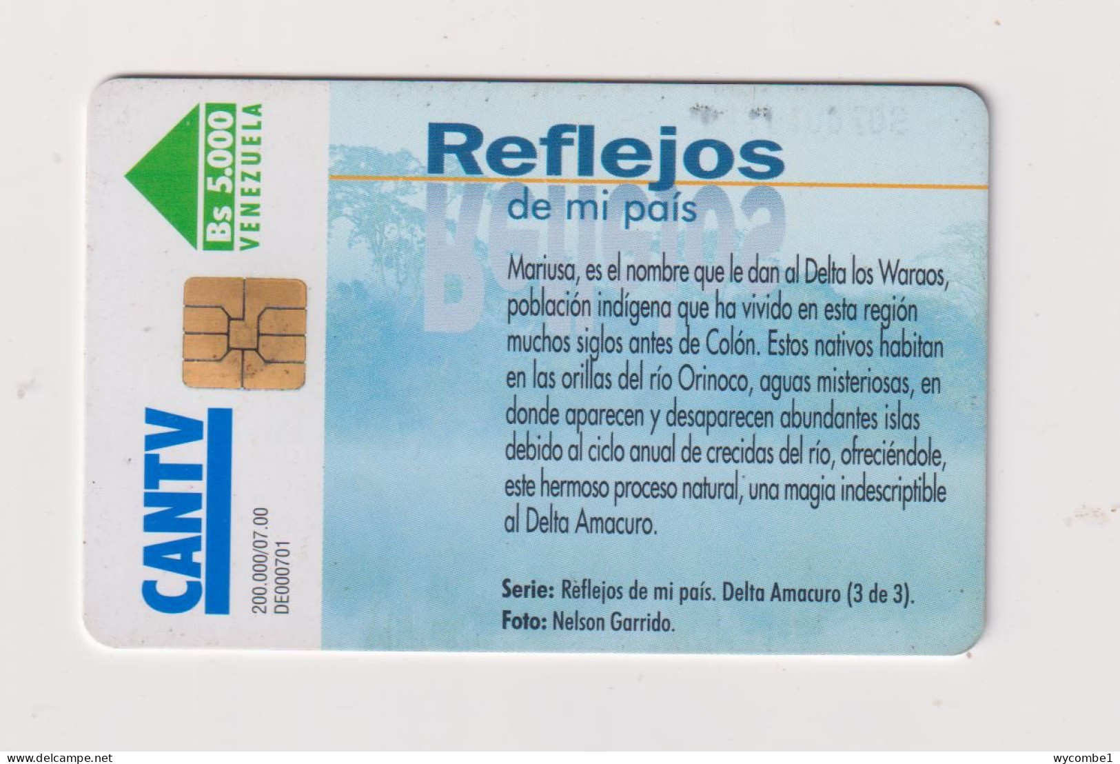 VENEZUELA  -  Reflejos Chip Phonecard - Venezuela