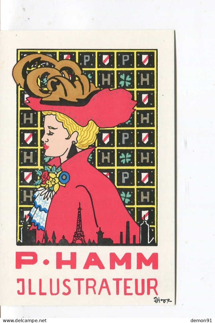 Illustrateur - Patrick HAMM - Carte De Présentation - Signature Autographe  - Tour Eiffel - - Hamm