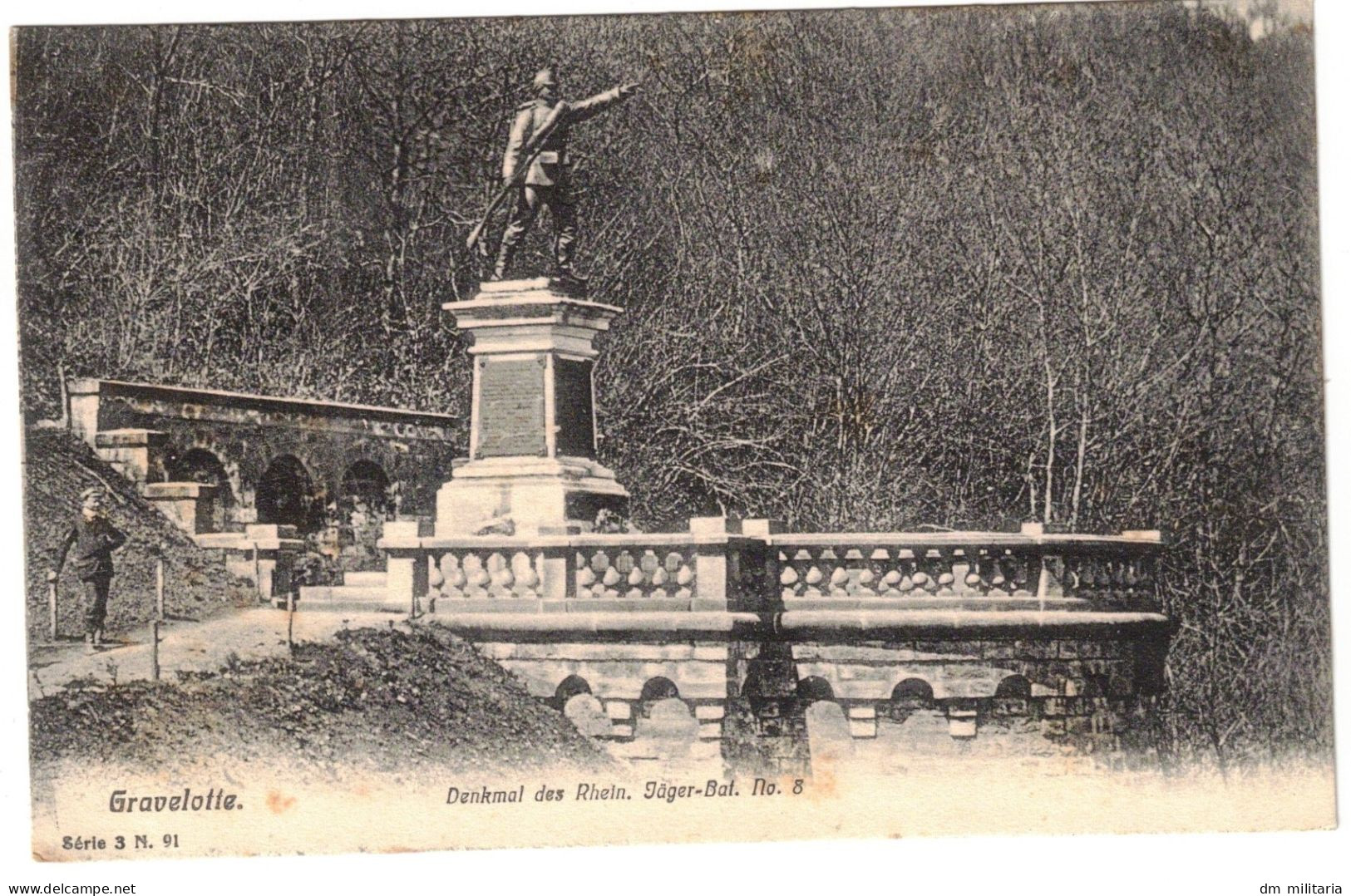 57 - BELLE CPA 1905 : GRAVELOTTE - DENKMAL DES RHEIN - JÄGER-Bat. N° 8 - GUERRE 1870 - METZ MOSELLE - Monumenti Ai Caduti