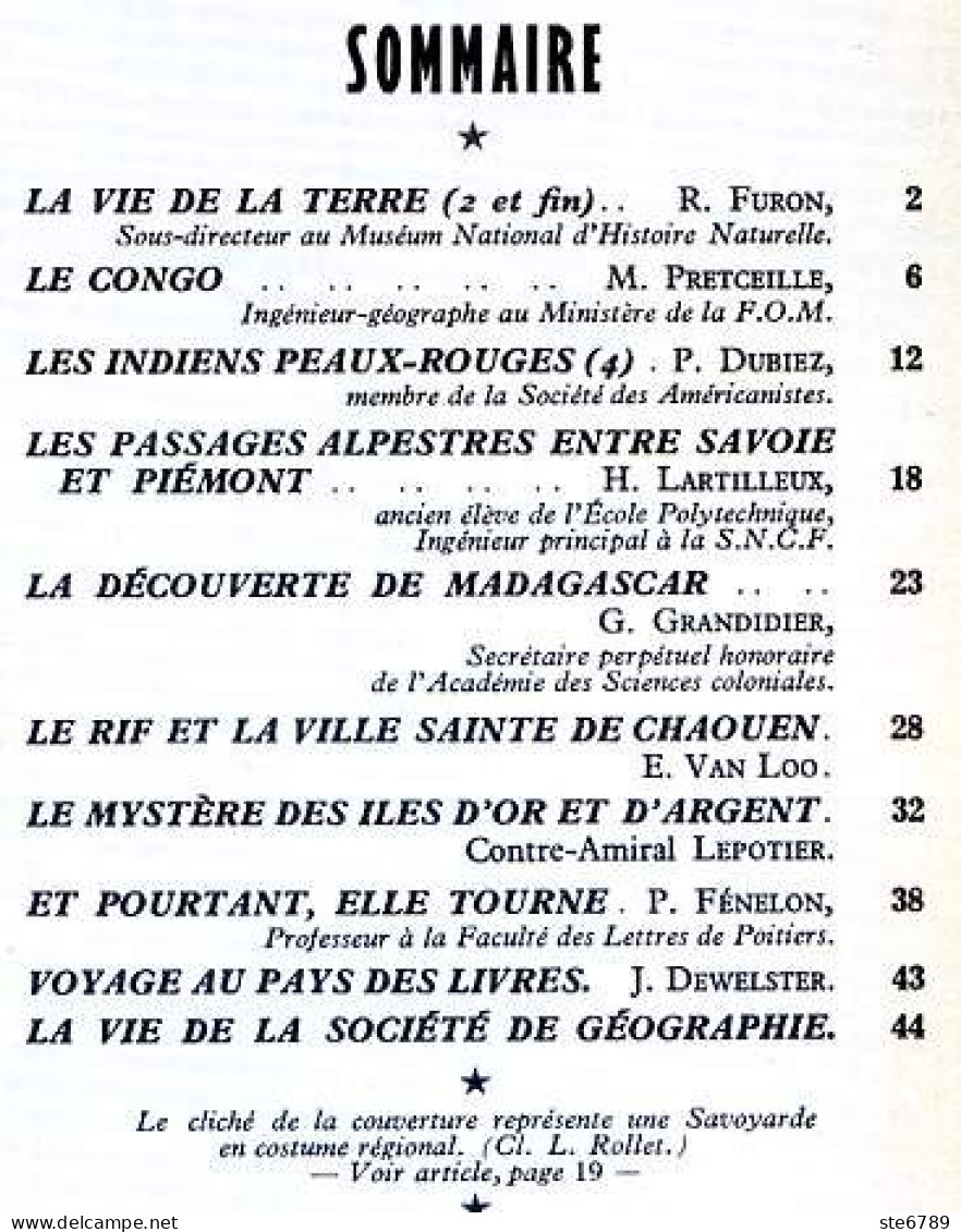 GEOGRAPHIA N° 39 1954 Congo Madagascar ,  Alpes Savoie Piemont , Rif Chaouen , Indiens Peux Rouges , Iles D'or Argent - Geografía