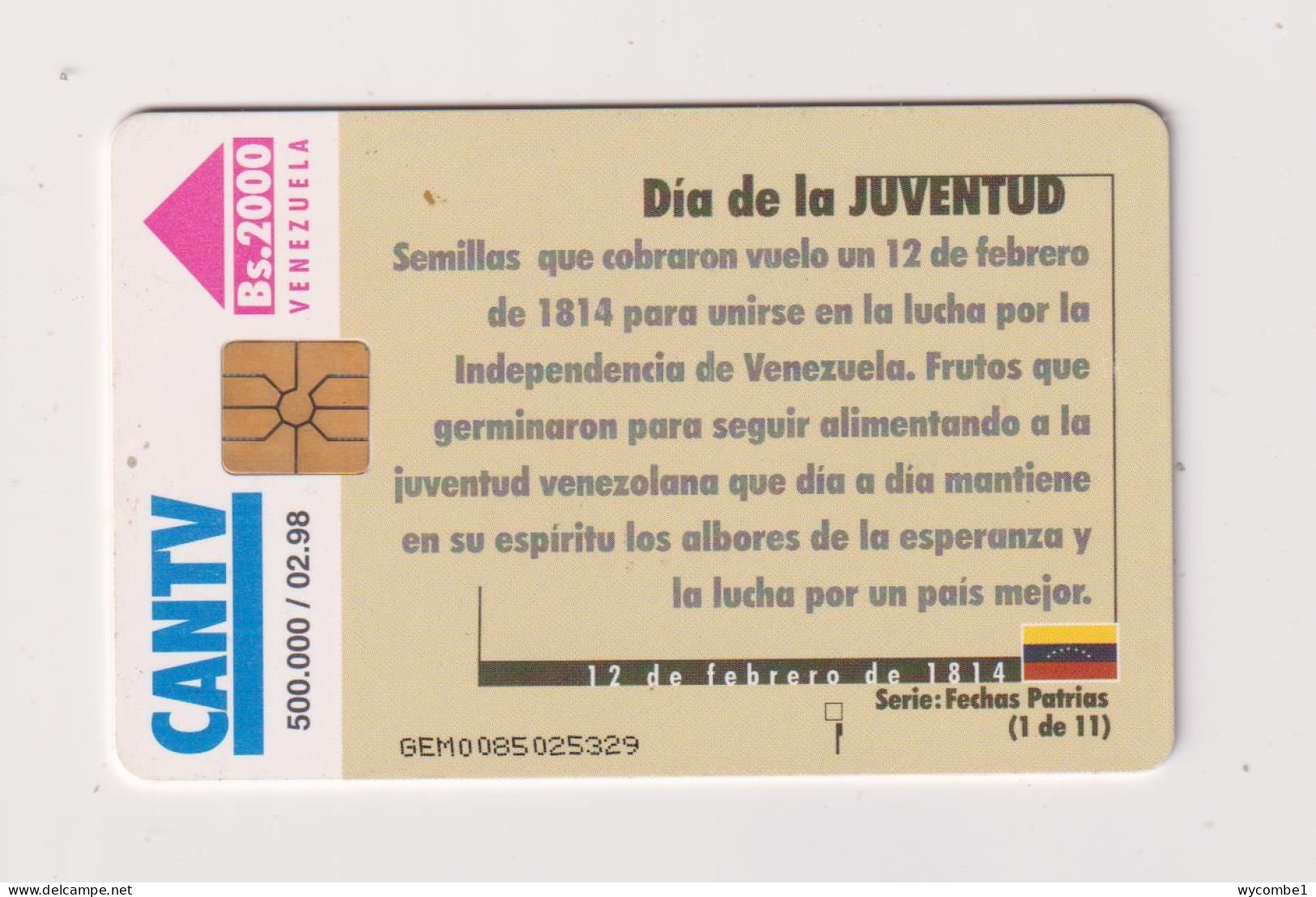 VENEZUELA  -  Juventud Chip Phonecard - Venezuela