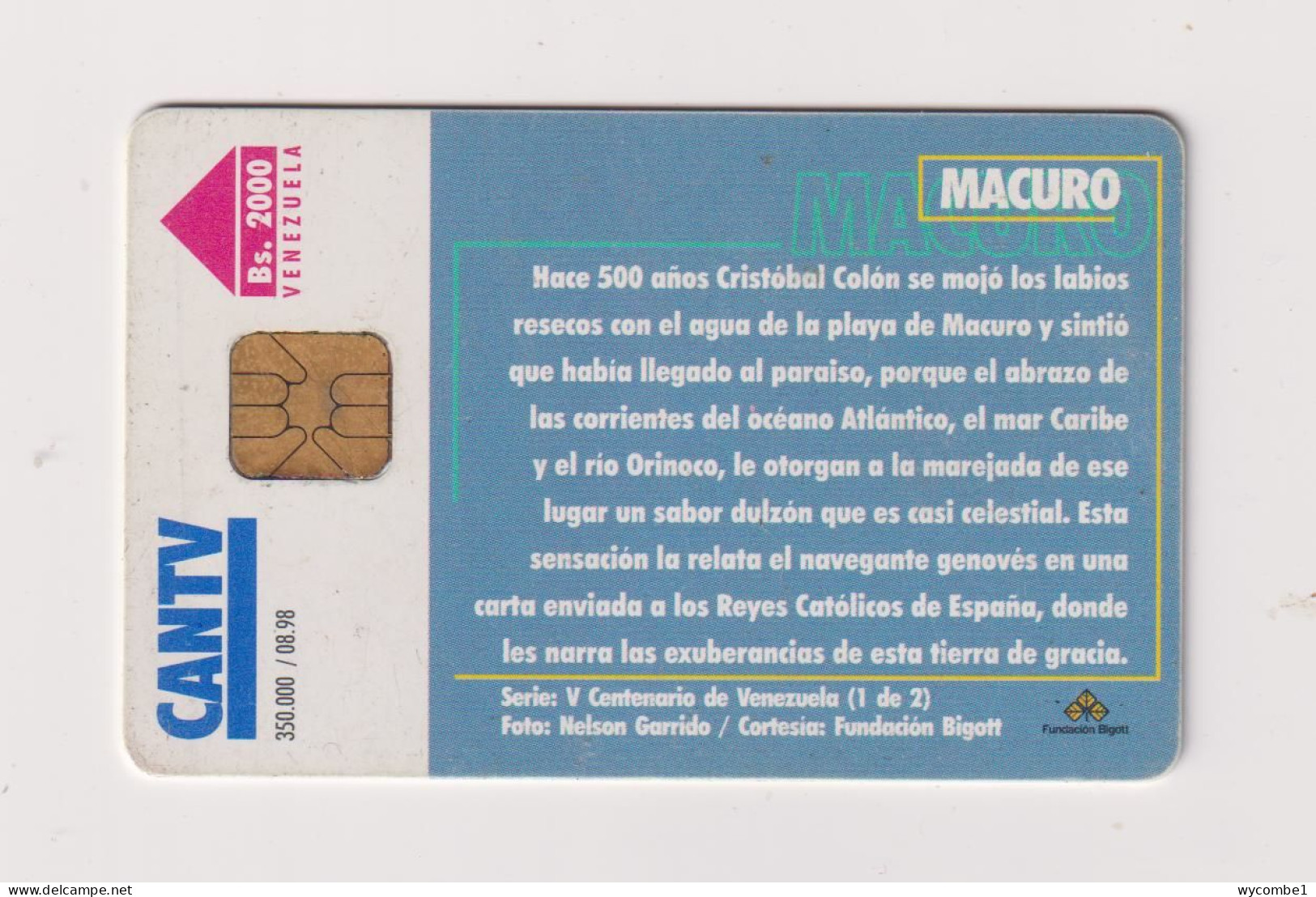 VENEZUELA  -  Macuro Chip Phonecard - Venezuela