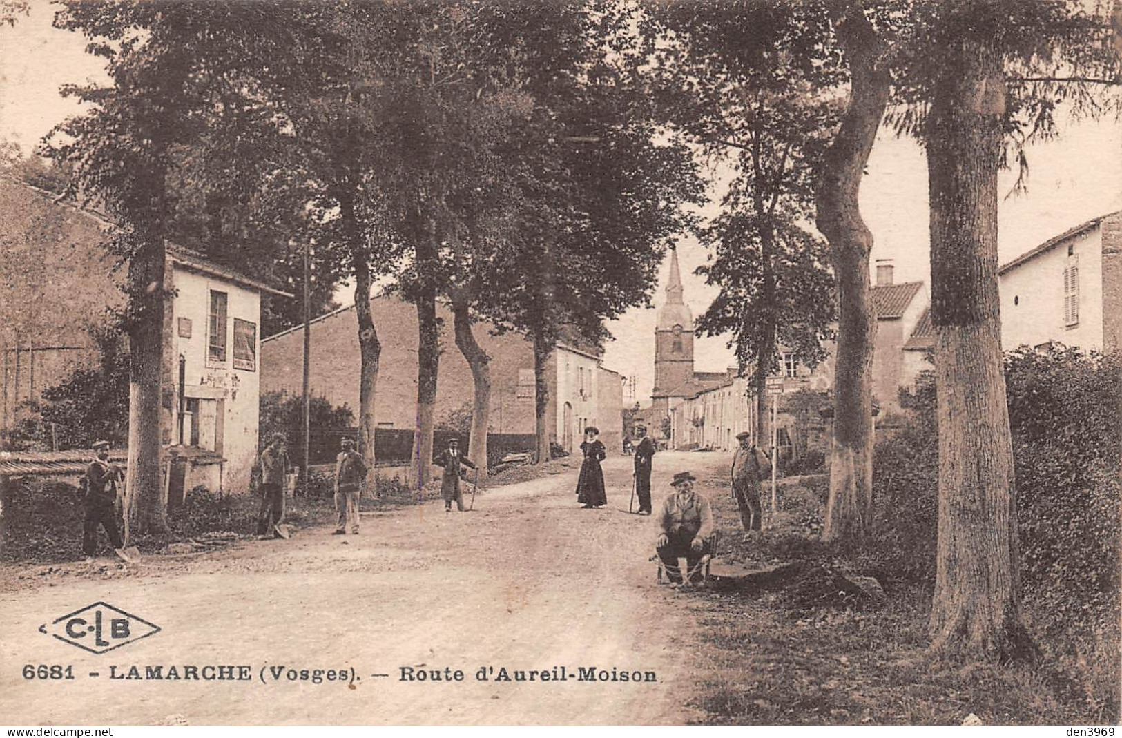 LAMARCHE (Vosges) - Route D'Aureil-Moison - Voyagé 1923 (2 Scans) Golbey, 9 Rue De Barbelouze - Lamarche