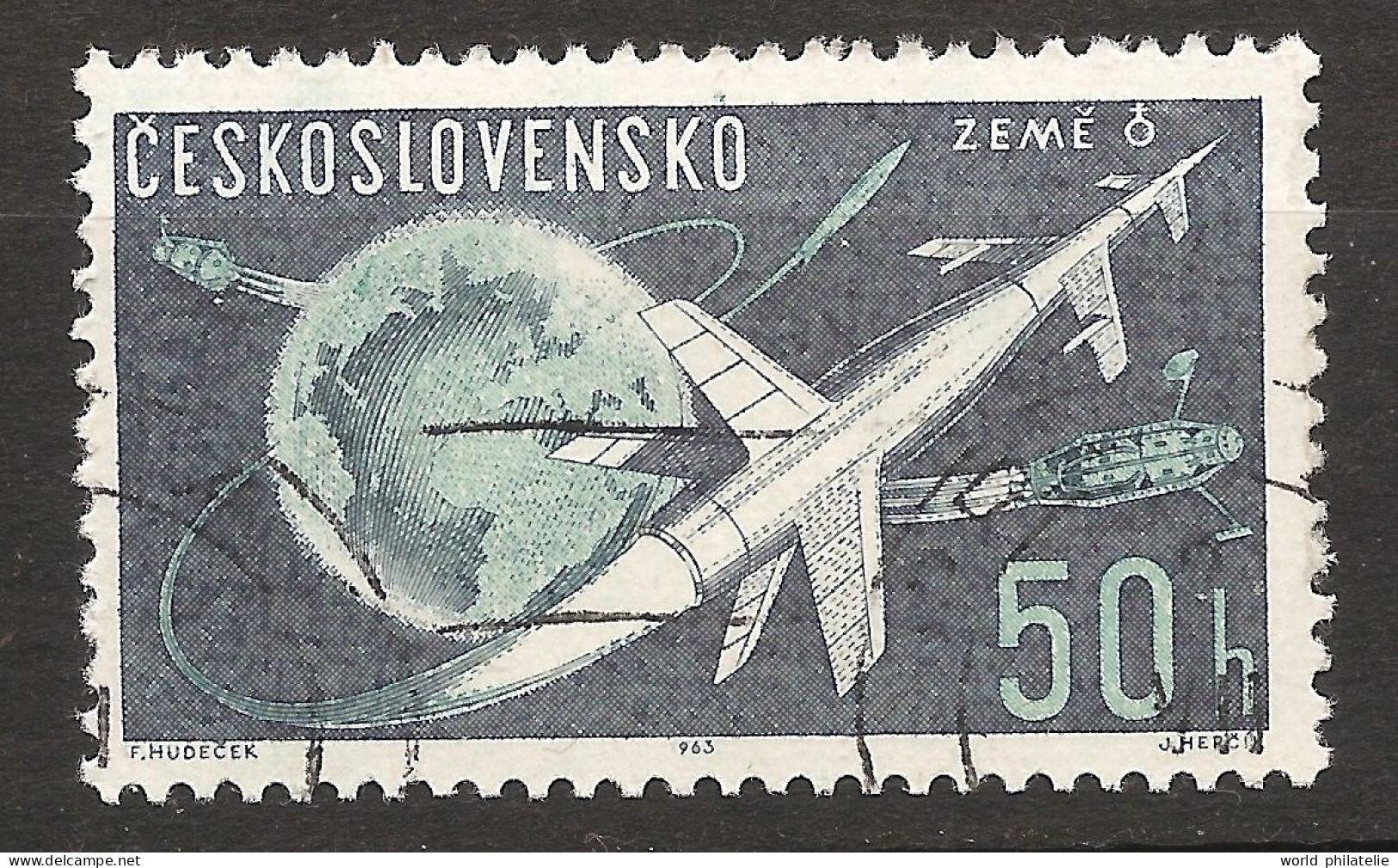 Tchécoslovaquie 1963 N° 1269 Iso O Espace, Lollini, Univers, Soleil, Mercure, Vénus, Lunik, Mars, Jupiter, Saturne - Used Stamps