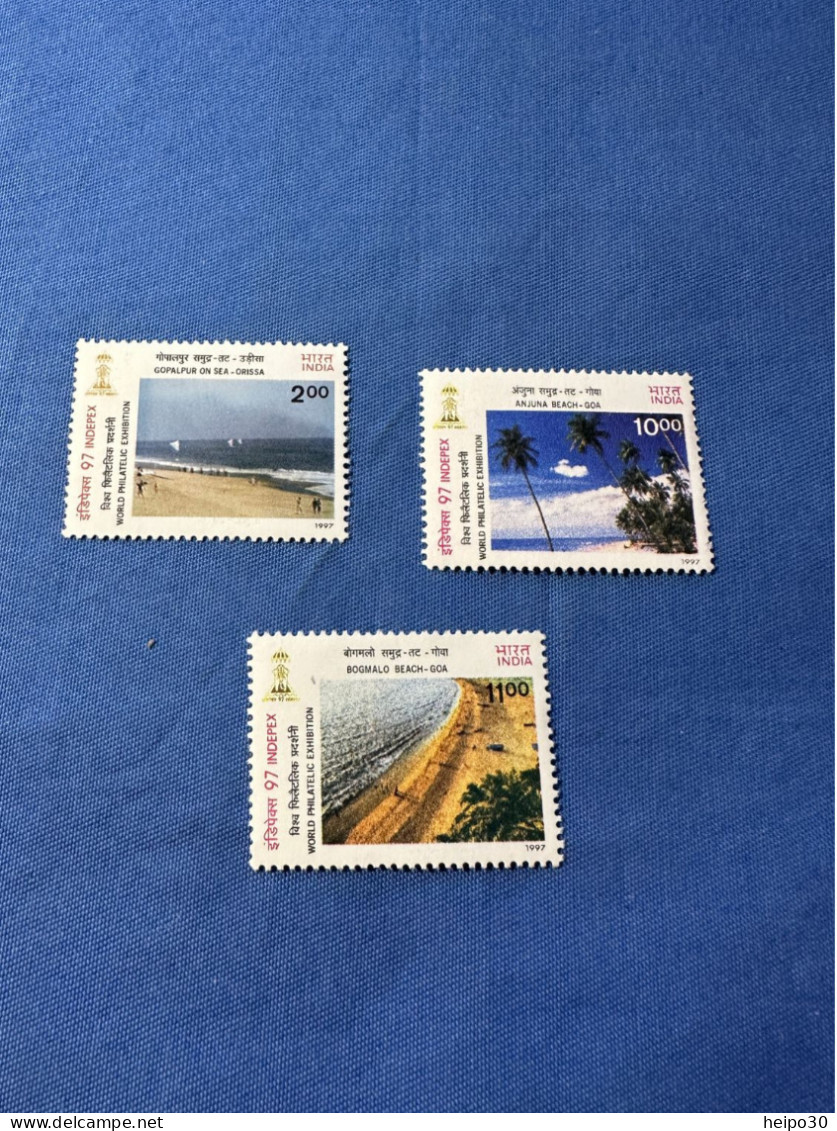 India 1997 Michel 1558, 1560+61 Traumstrände INDEPEX 97 MNH - Unused Stamps