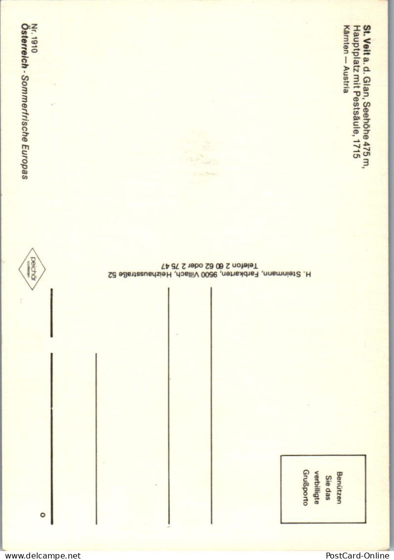 48766 - Kärnten - St. Veit A. D. Glan , Hauptplatz Mit Pestsäule - Nicht Gelaufen  - St. Veit An Der Glan