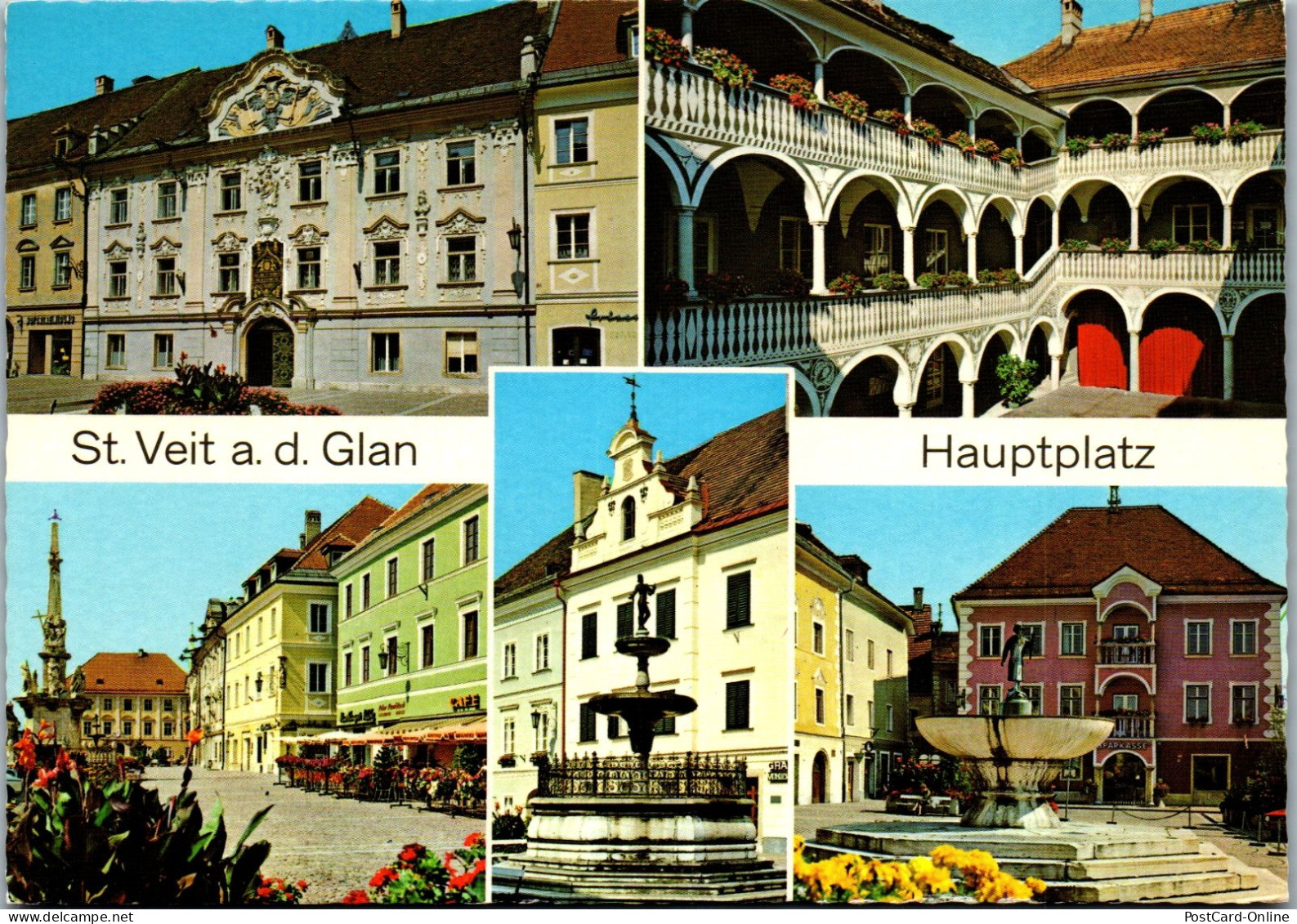48762 - Kärnten - St. Veit A. D. Glan , Hauptplatz , Mehrbildkarte - Gelaufen 1982 - St. Veit An Der Glan