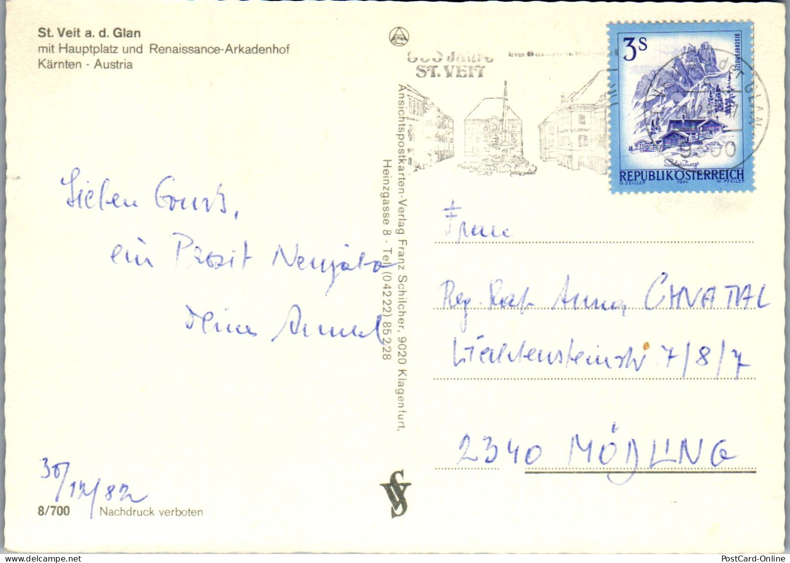 48762 - Kärnten - St. Veit A. D. Glan , Hauptplatz , Mehrbildkarte - Gelaufen 1982 - St. Veit An Der Glan