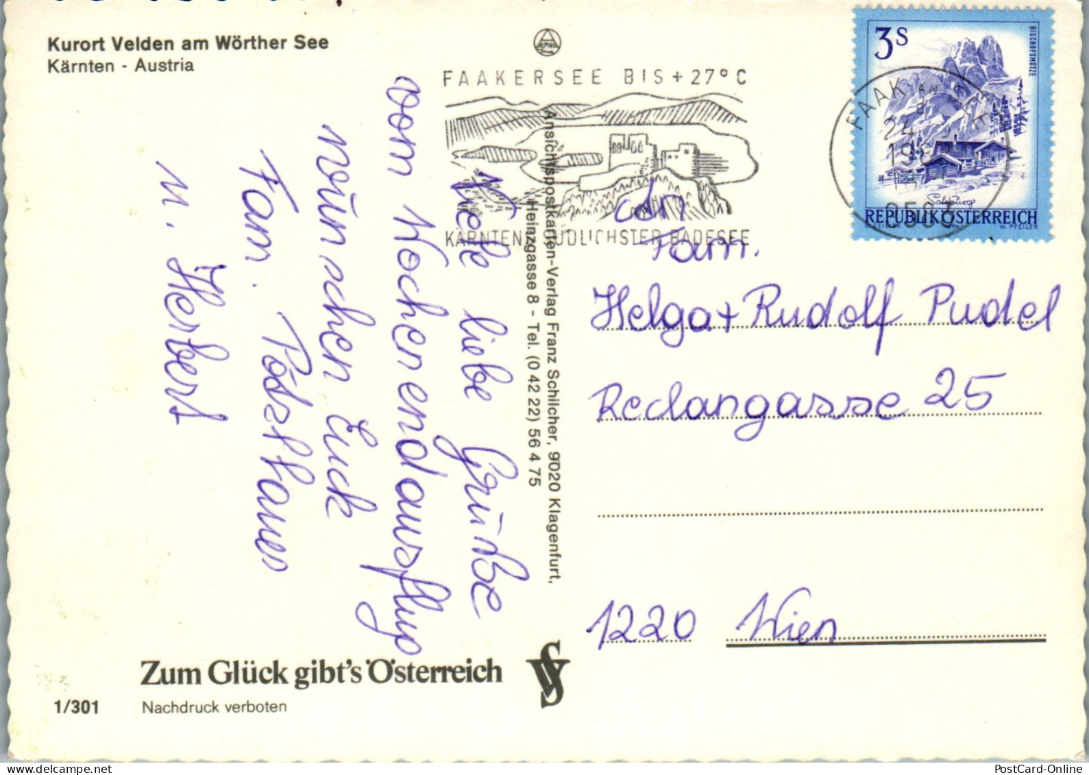 48755 - Kärnten - Velden , Am Wörthersee , Mehrbildkarte - Gelaufen 1982 - Velden