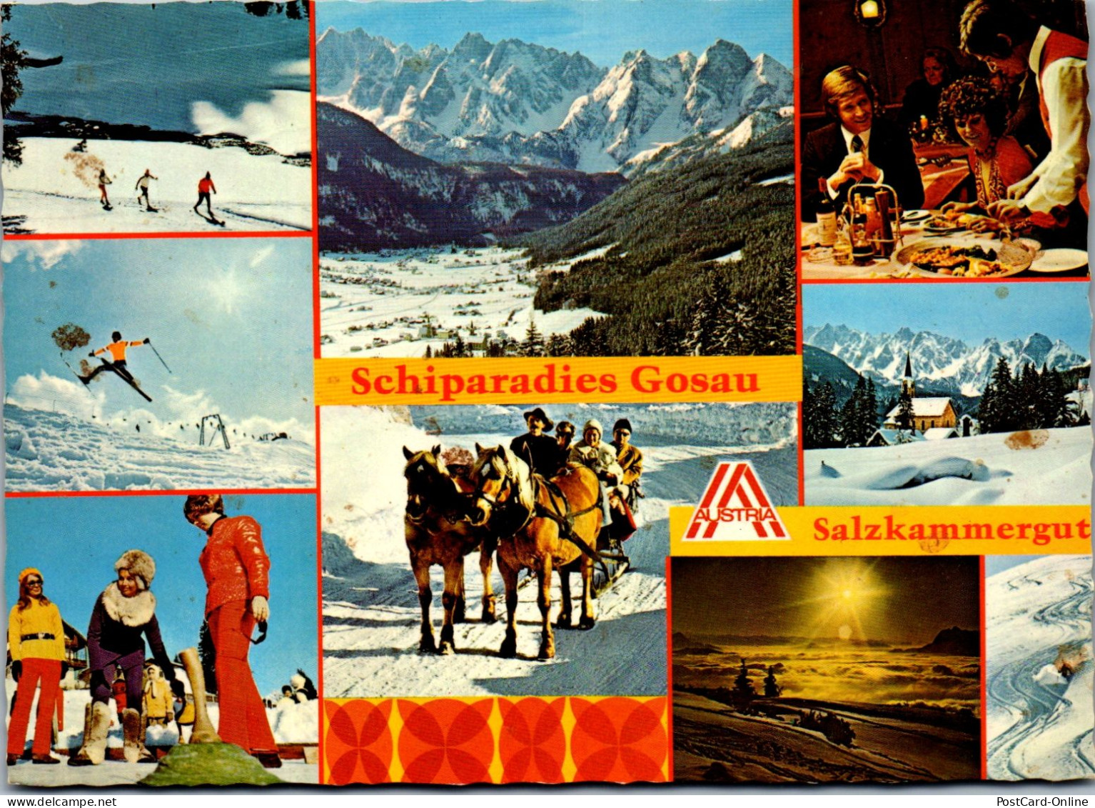 48736 - Oberösterreich - Gosau , Wintersportort Im Gosautal , Mehrbildkarte - Gelaufen 1984 - Gmunden