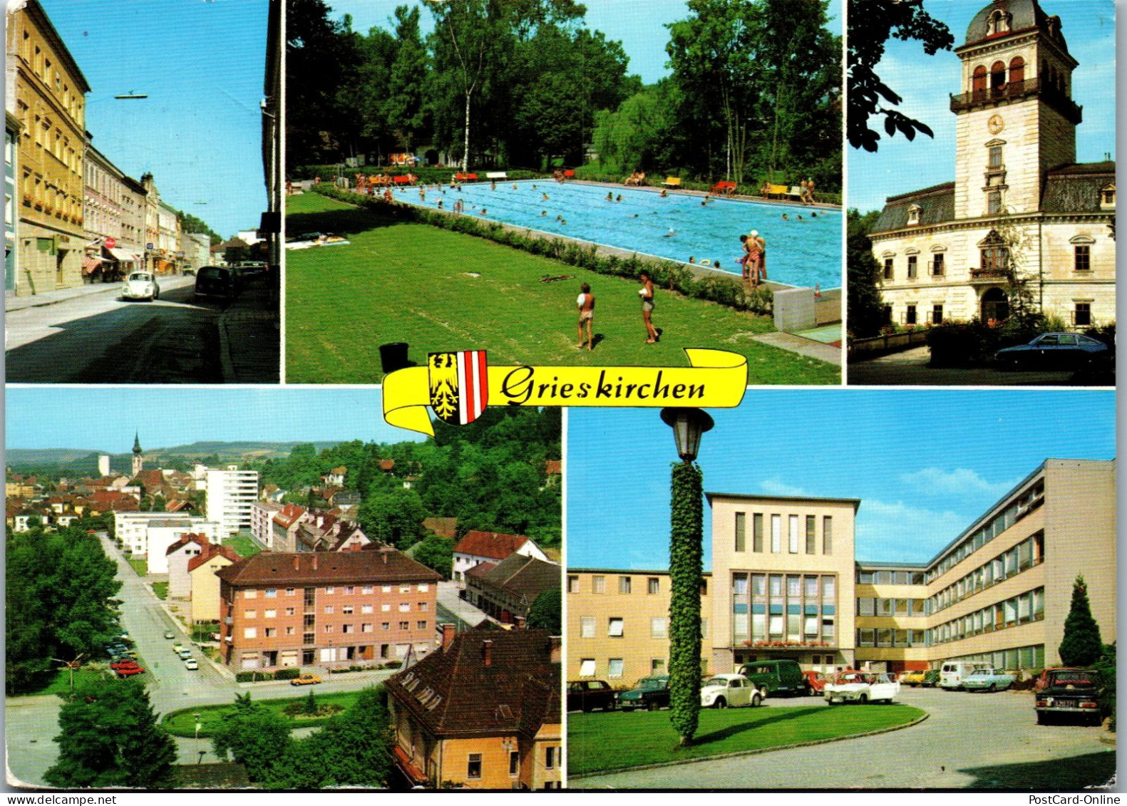 48726 - Oberösterreich - Grießkirchen , Freibad , Schwimmbad , Mehrbildkarte - Gelaufen 1979 - Grieskirchen