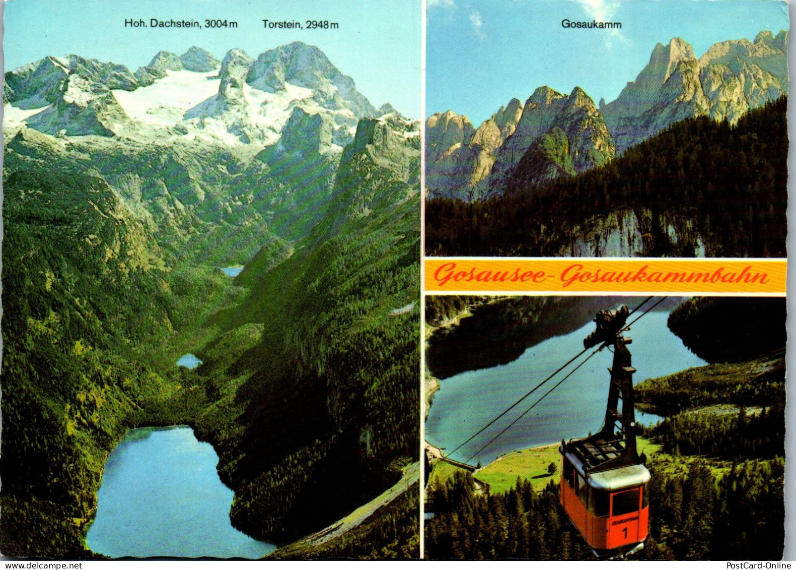 48718 - Oberösterreich - Gosaugletscher , Mit Vorderem Und Hinterem Gosausee , Gosaukamm , Gosaukammbahn - Gelaufen 1982 - Gmunden