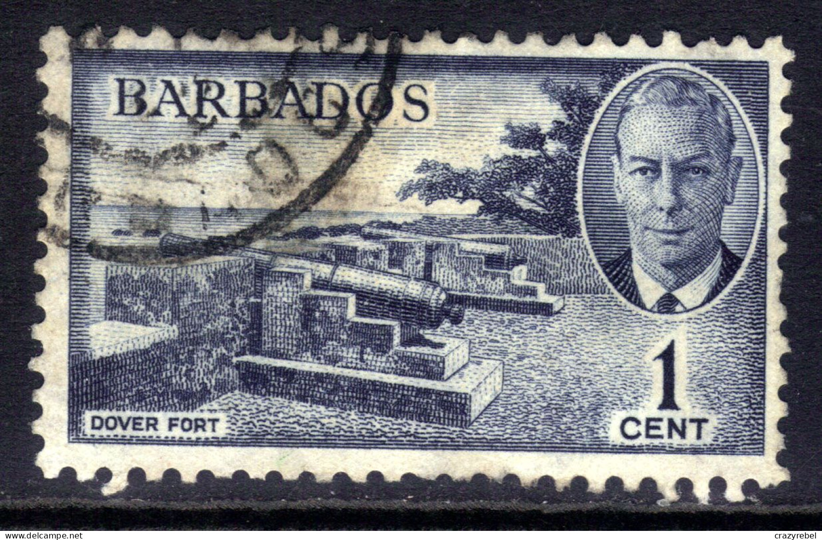 Barbados 1950 KGV1 1ct Dover Fort Used SG 271 ( K801 ) - Barbados (...-1966)