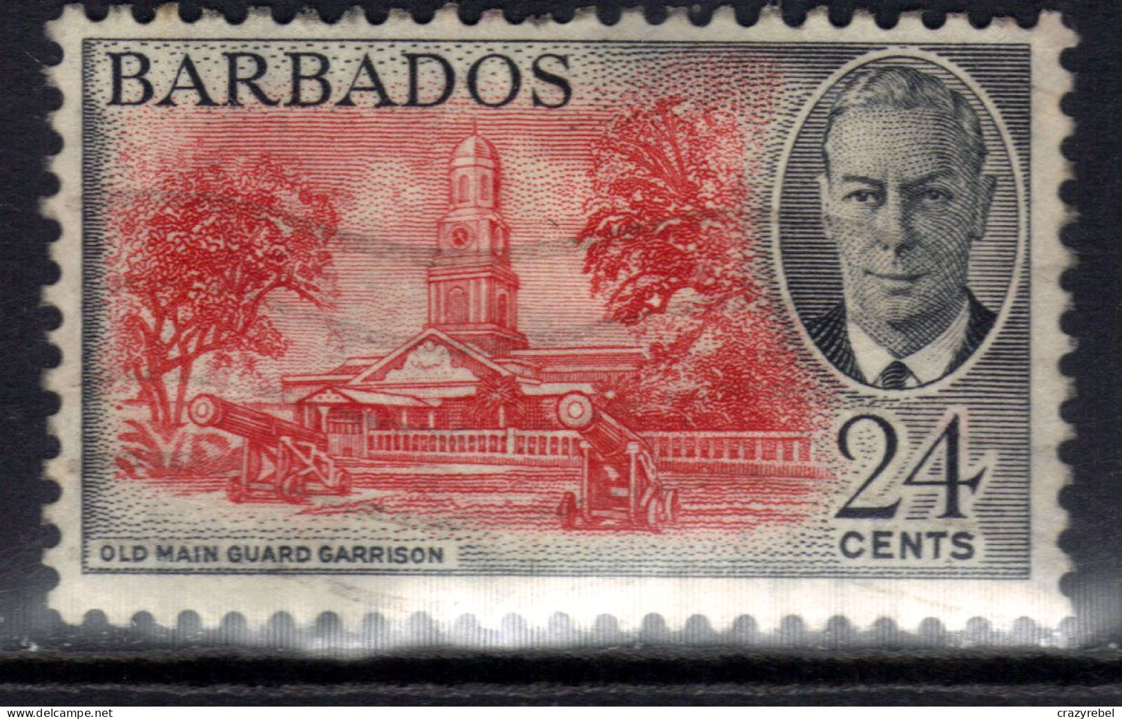 Barbados 1950 KGV1 24ct Guard Garrison Used SG 278 ( J813 ) - Barbades (...-1966)
