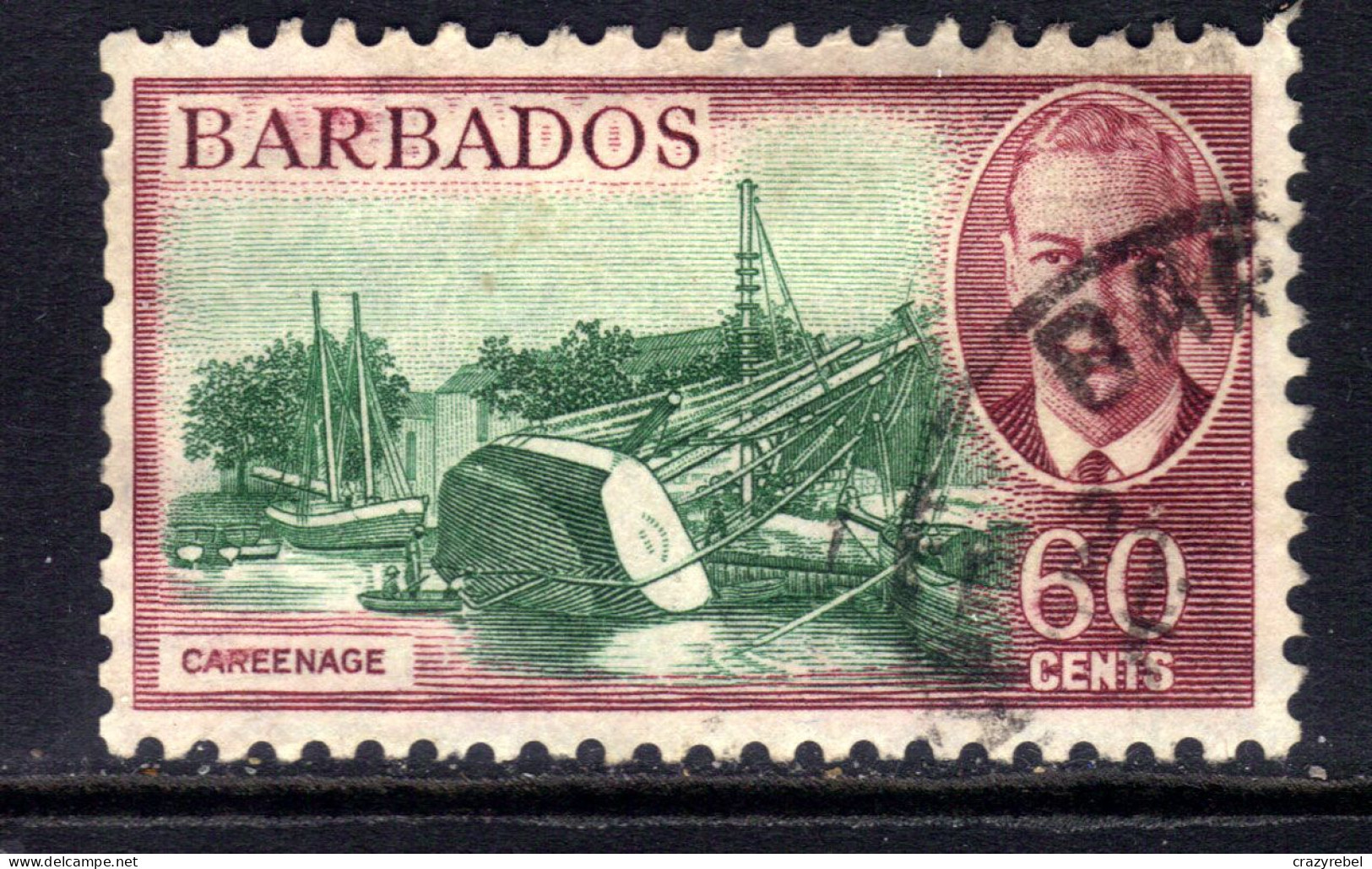 Barbados 1950 KGV1 60ct Careenage Used SG 280 ( J1024 ) - Barbades (...-1966)