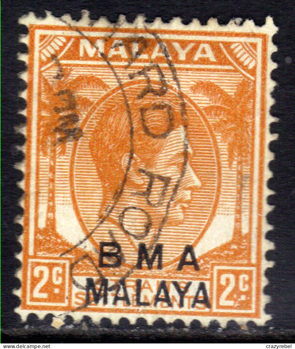 Malaya 1945 - 48 KGV1 2ct Orange BMA OVPT Used SG 2 Die 2 ( K15 ) - Malaya (British Military Administration)