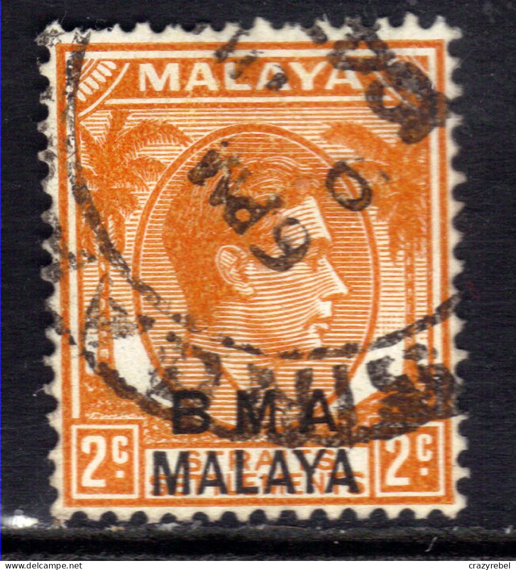 Malaya 1945 - 48 KGV1 2ct Orange BMA OVPT  Used SG 2 Die 2 ( J1085 ) - Malaya (British Military Administration)