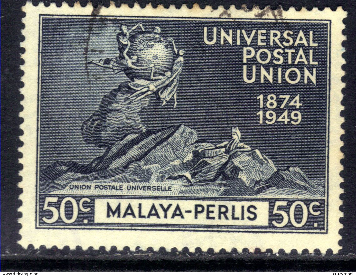 Perlis Malaya 1949 KGV1 50ct UPU Postal Union Used SG 6 ( E1395 ) - Perlis