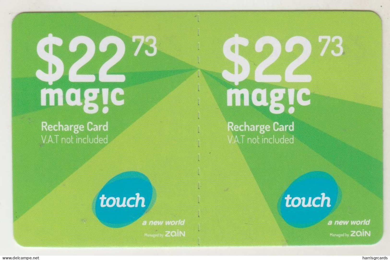 LEBANON - Magic (Half Size X2) , MTC Touch Recharge Card 22.73$, Exp.date 13/07/19, Used - Lebanon