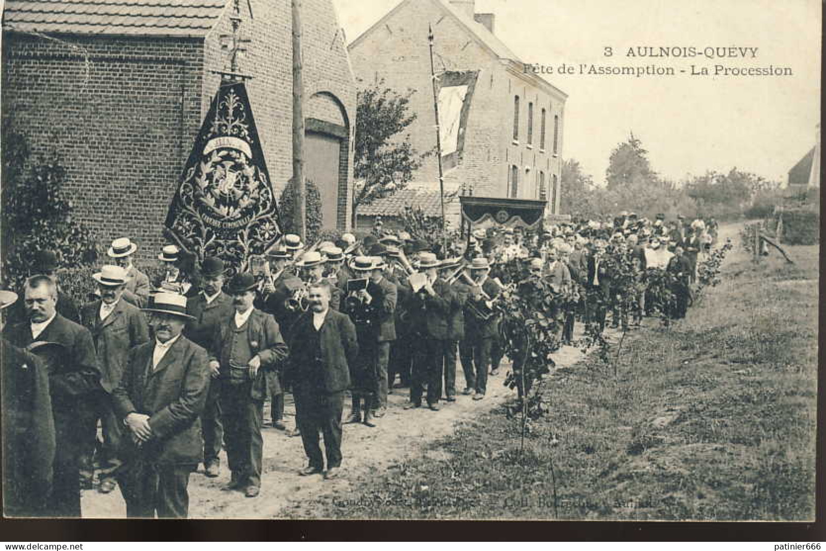 Aulnois Quevy Fete De L'assomption La Procession - Quevy