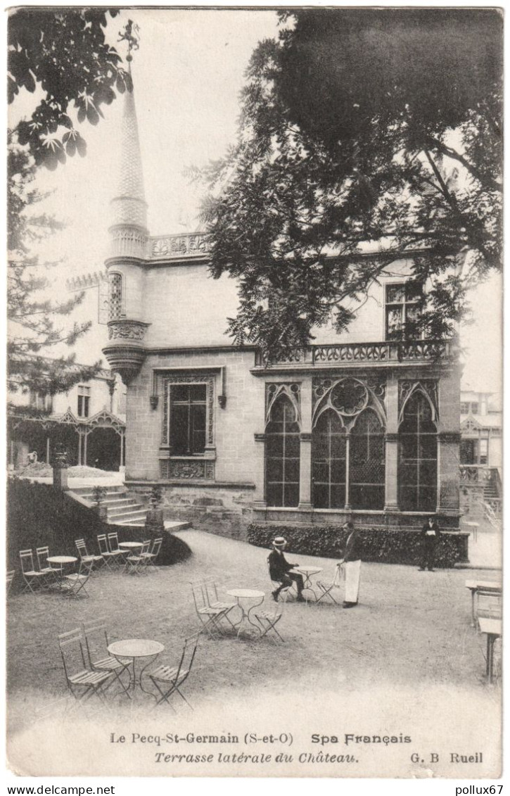 CPA LE PECQ-SAINT-GERMAIN  (YVELINES)  SPA FRANÇAIS  -  TERRASSE LATÉRALE DU CHÂTEAU - Le Pecq