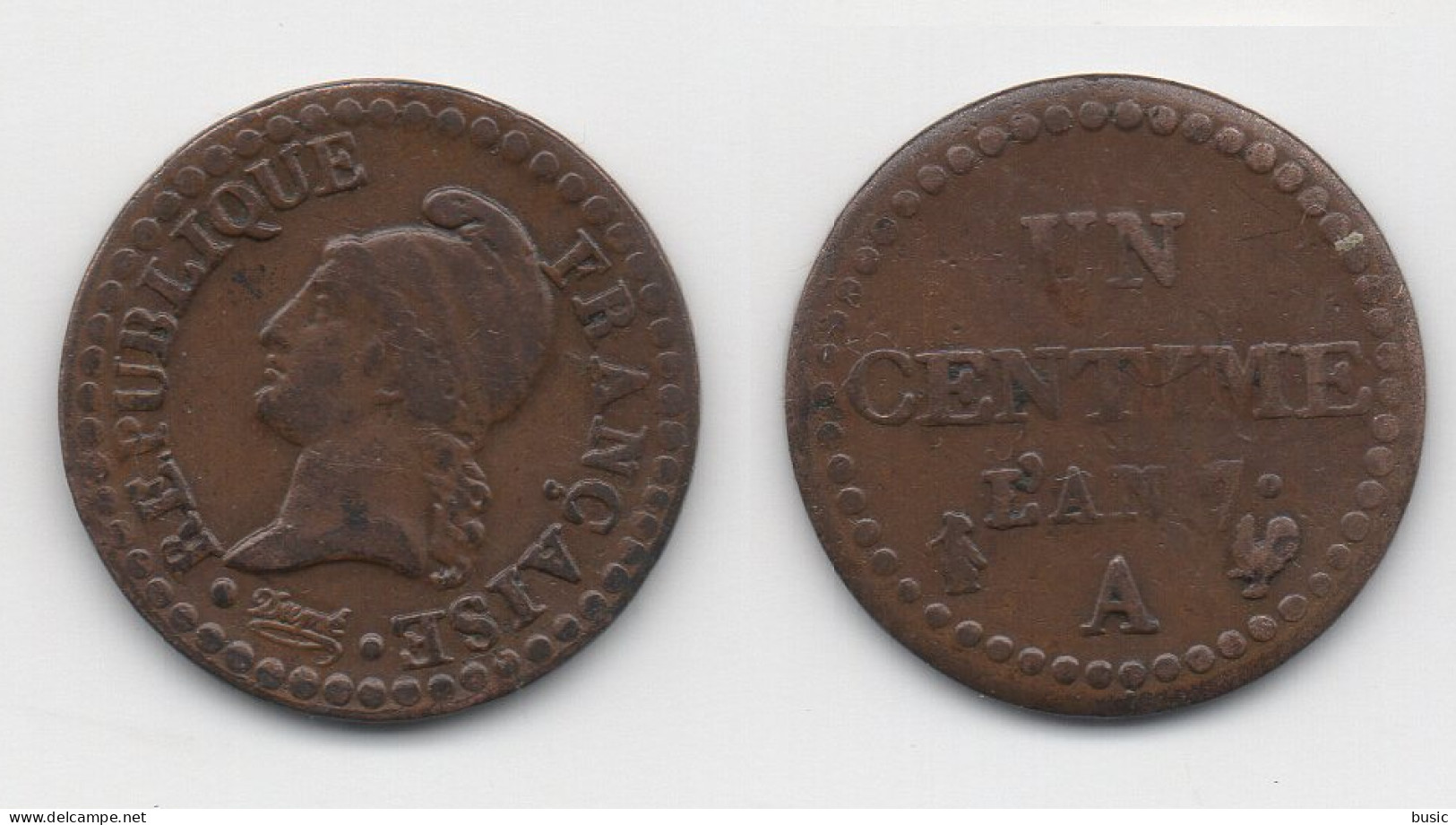 + FRANCE   + 1 CENTIMES AN 7 A  + - 1792-1975 National Convention
