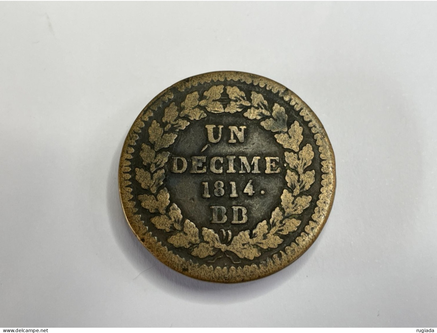 1814 BB France Un Decime, Strasbourg Mint - Louis XVIII - Dots, FINE - Andere & Zonder Classificatie