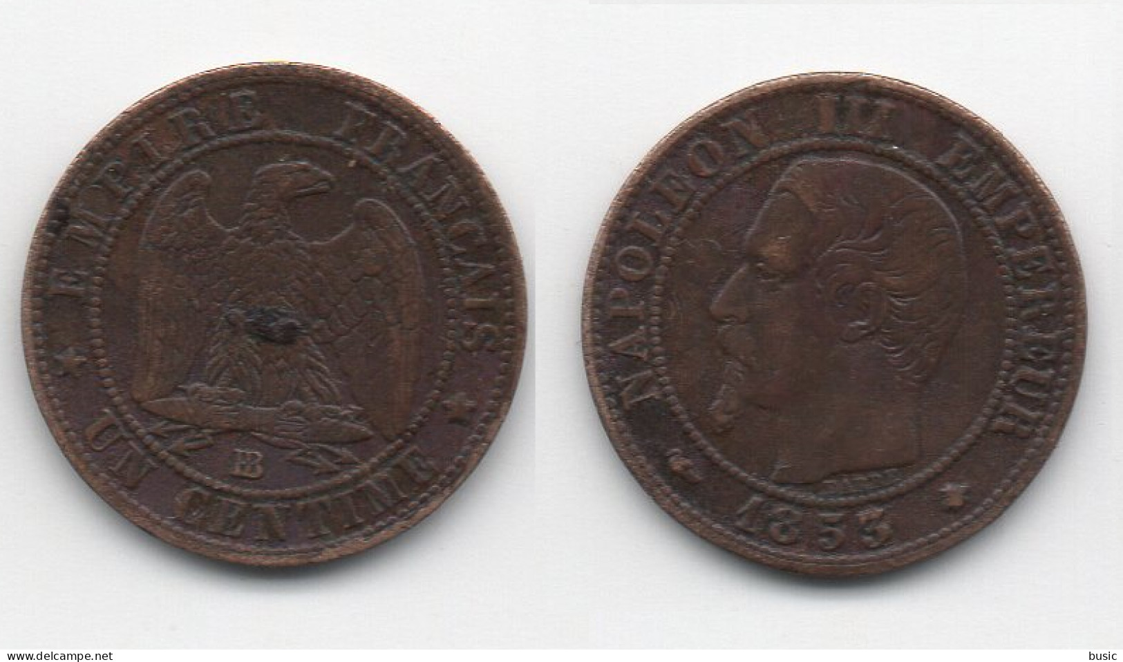 + FRANCE   + 1 CENTIME 1853 BB   + - 1792-1975 Nationalkonvent