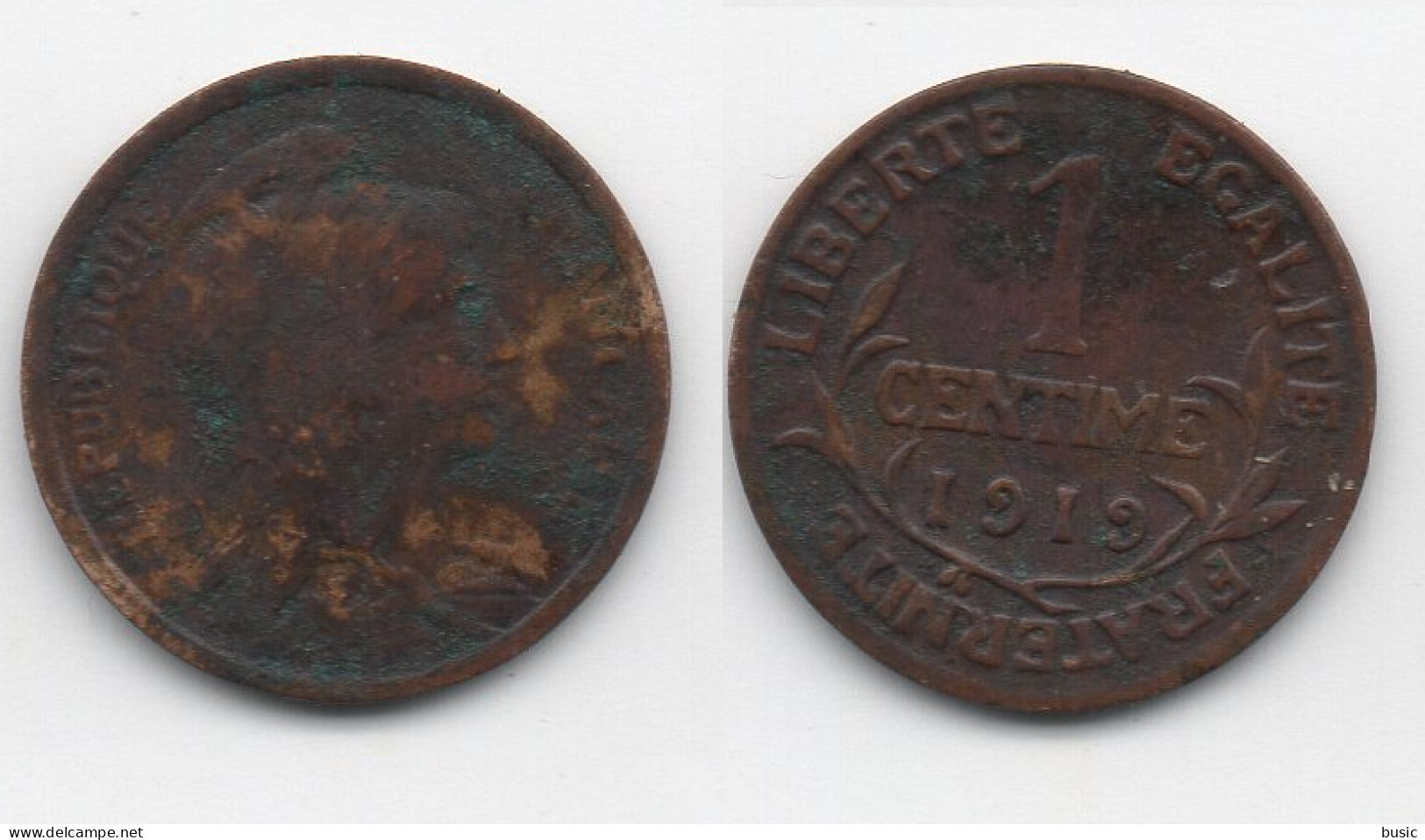 + FRANCE   + 1 CENTIME 1919 + - 1792-1975 Convention (An II – An IV)