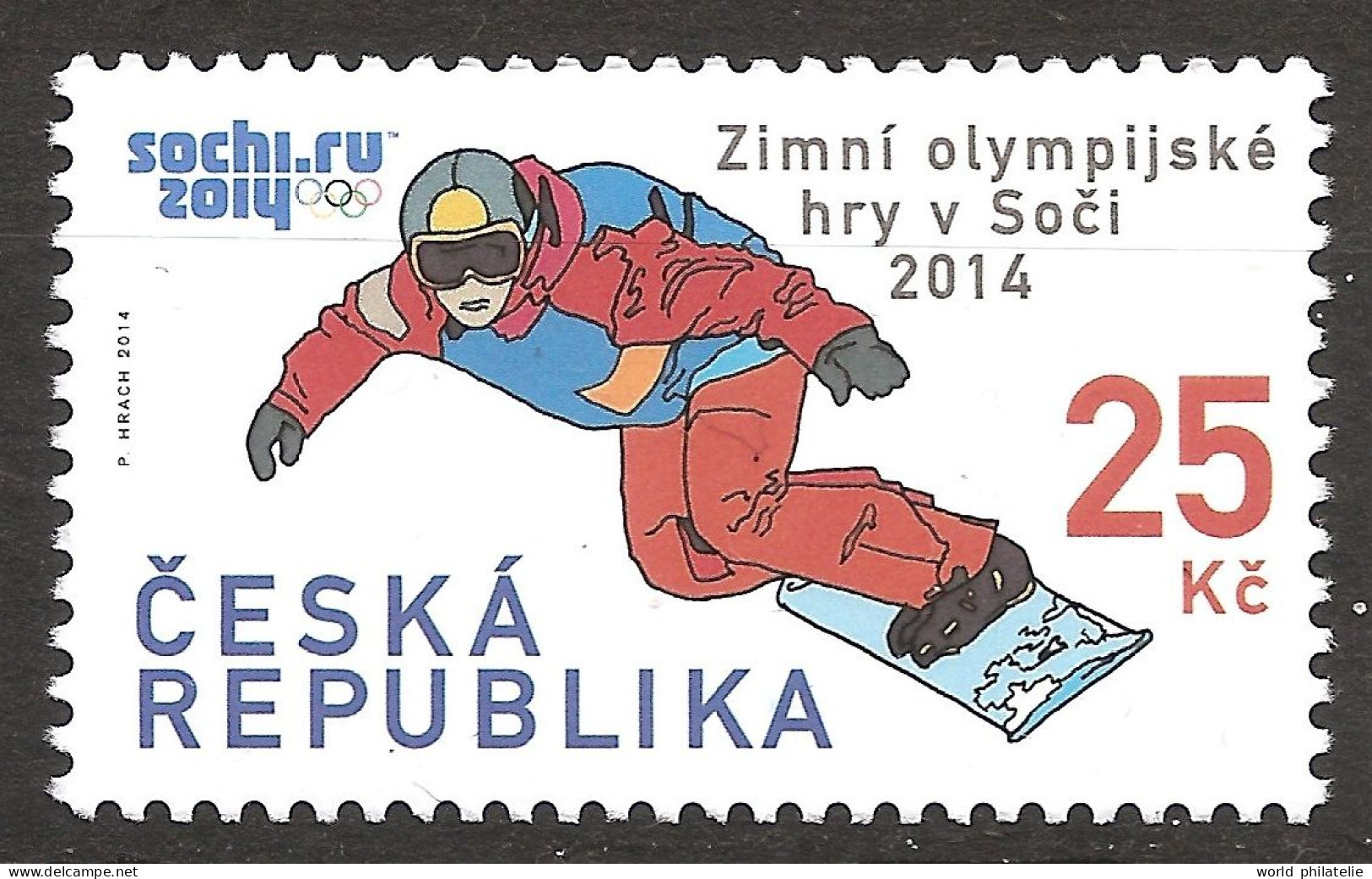 République Tchèque 2014 N° 729 ** Sport D'Hiver, Jeux Olympiques, Sotchi, Surf, Snowboard, Slopestyle, Pierre Vaultier - Unused Stamps