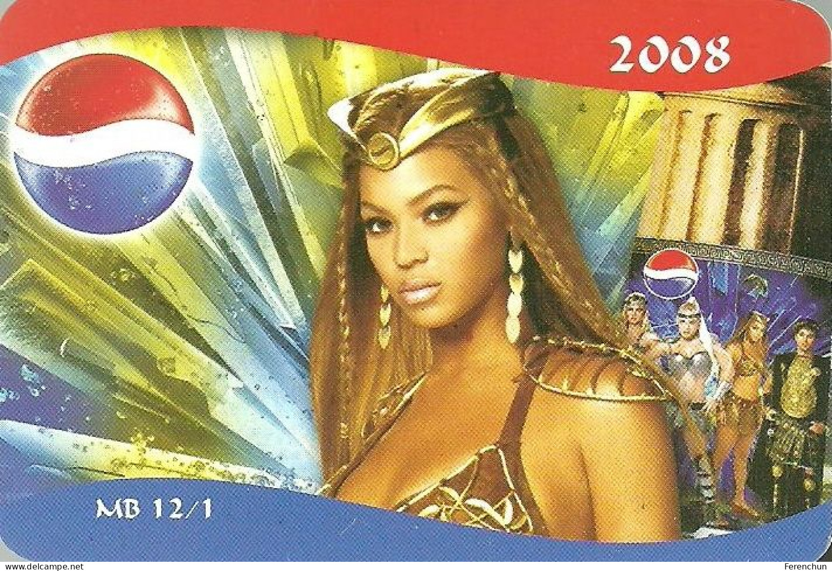 PEPSI COLA SOFT DRINK ROCK & ROLL POP SINGER MUSIC FOOTBALL SOCCER SURFING SPORT GLADIATOR CALENDAR MB 2008 1-12 Hungary - Tamaño Pequeño : 2001-...