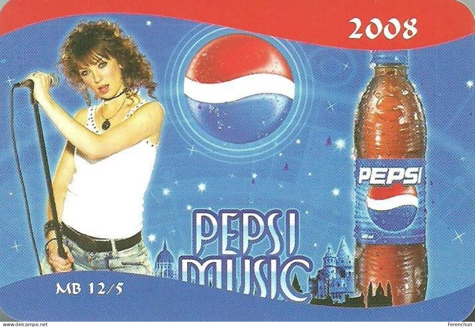 PEPSI COLA SOFT DRINK ROCK & ROLL POP SINGER MUSIC FOOTBALL SOCCER SURFING SPORT GLADIATOR CALENDAR MB 2008 1-12 Hungary