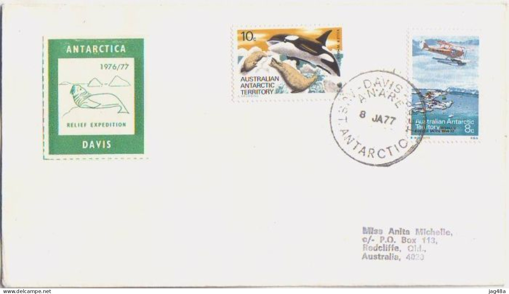 AUSTRALIA. 1977/A-A-T. - Davis, Envelope/Antarctica-Relief-Expedition 1976-77. - Briefe U. Dokumente