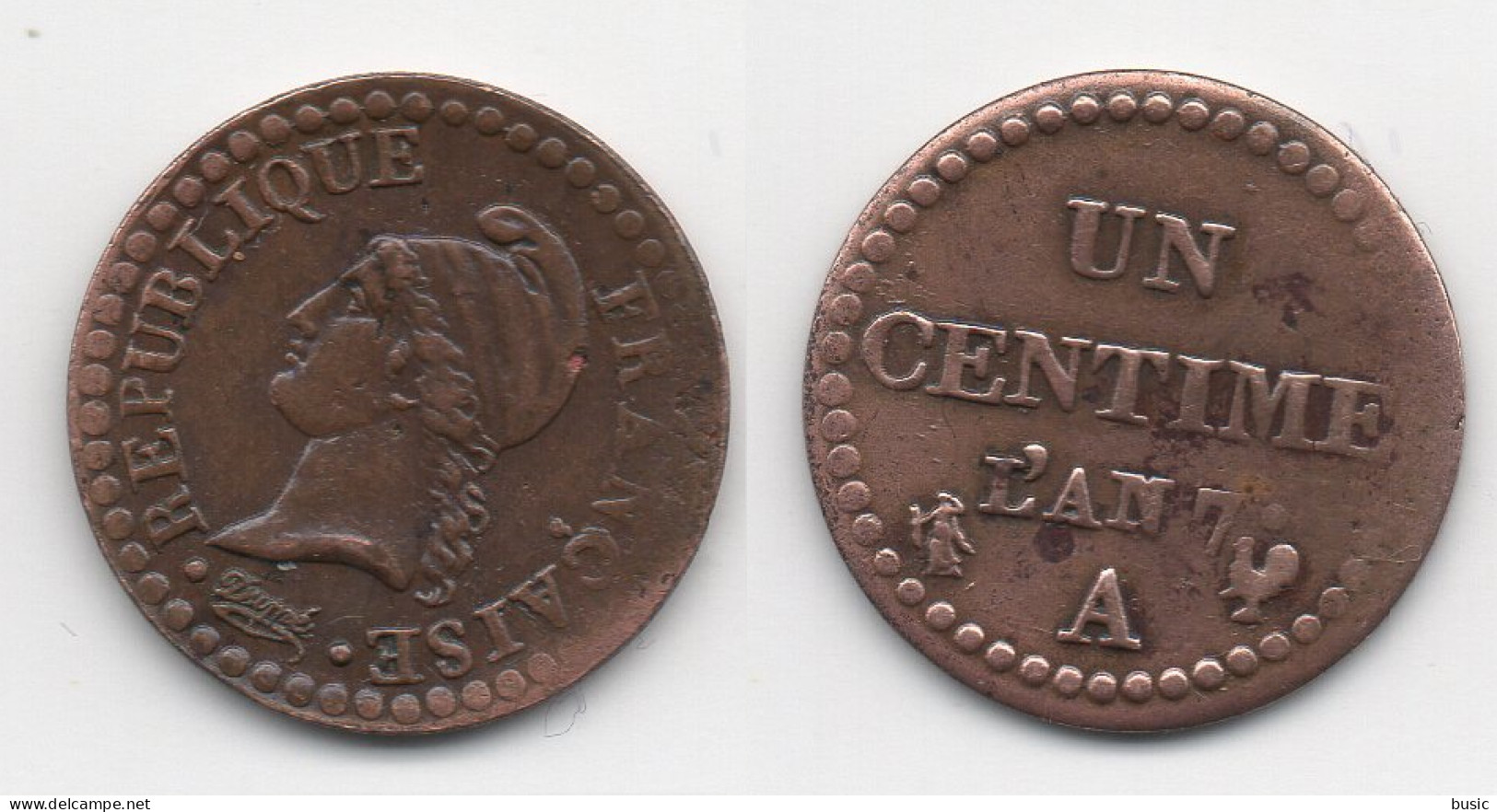 + FRANCE   + 1 CENTIME AN 7 A + - 1792-1975 Convenzione Nazionale