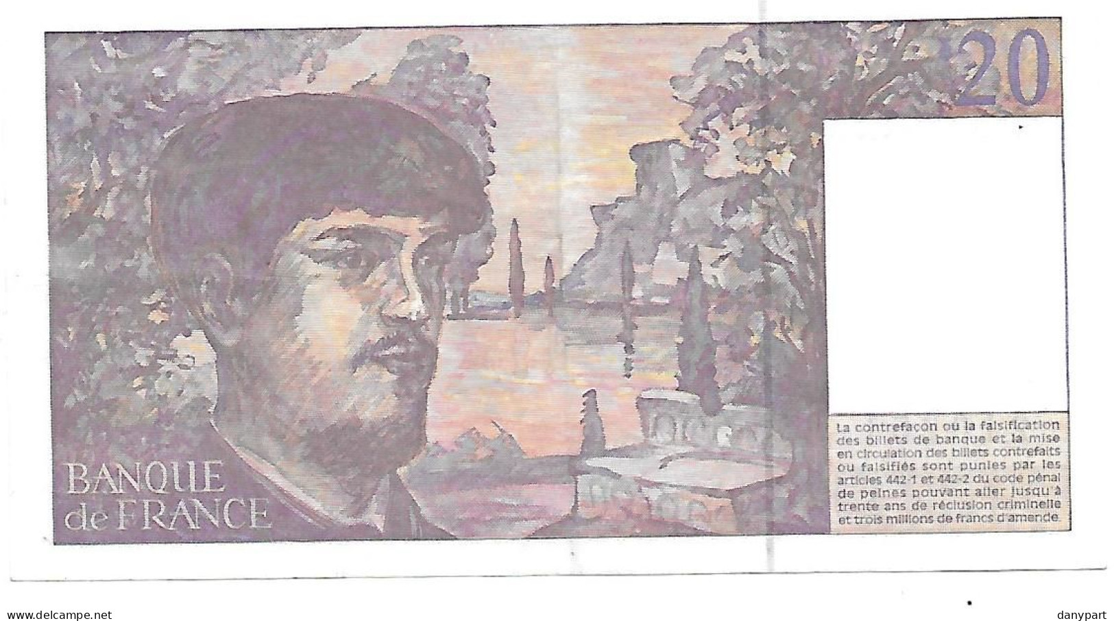 FRANCE 20F DEBUSSY BILLET ÉMIS EN 1997 SÉRIE X.060 TRES BEL ETAT VOIR 2 SCANS - 20 F 1980-1997 ''Debussy''