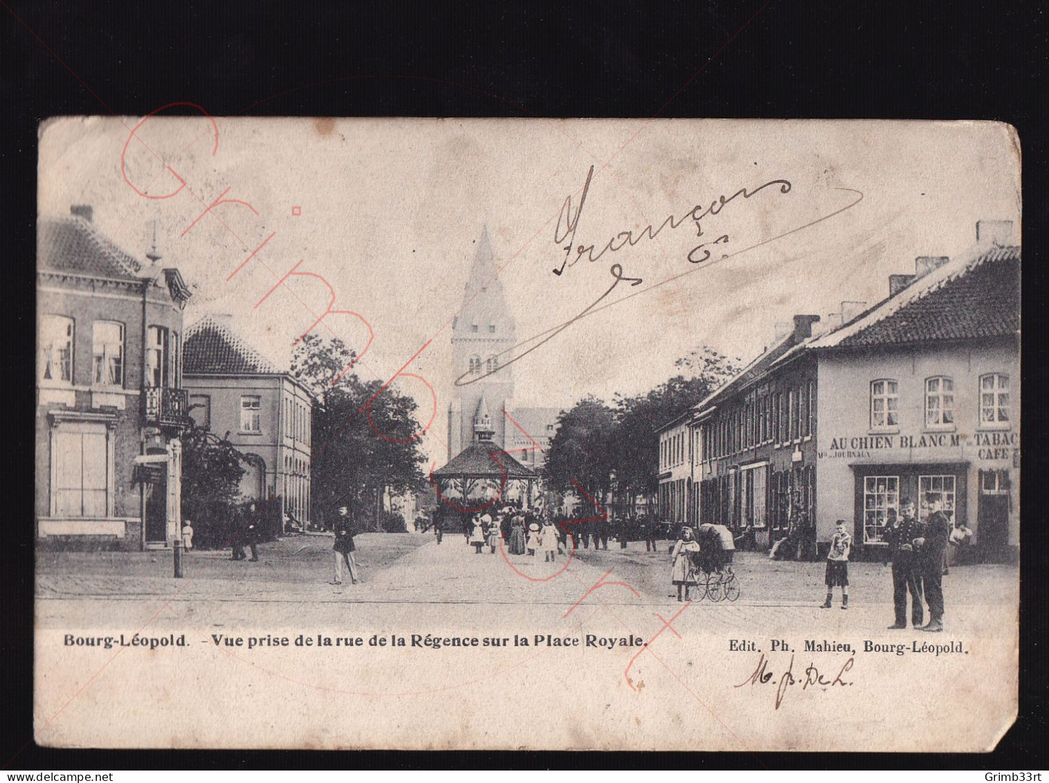 Bourg-Léopold - Vue Prise De La Rue De La Régence Sur La Place Royale - Postkaart - Leopoldsburg