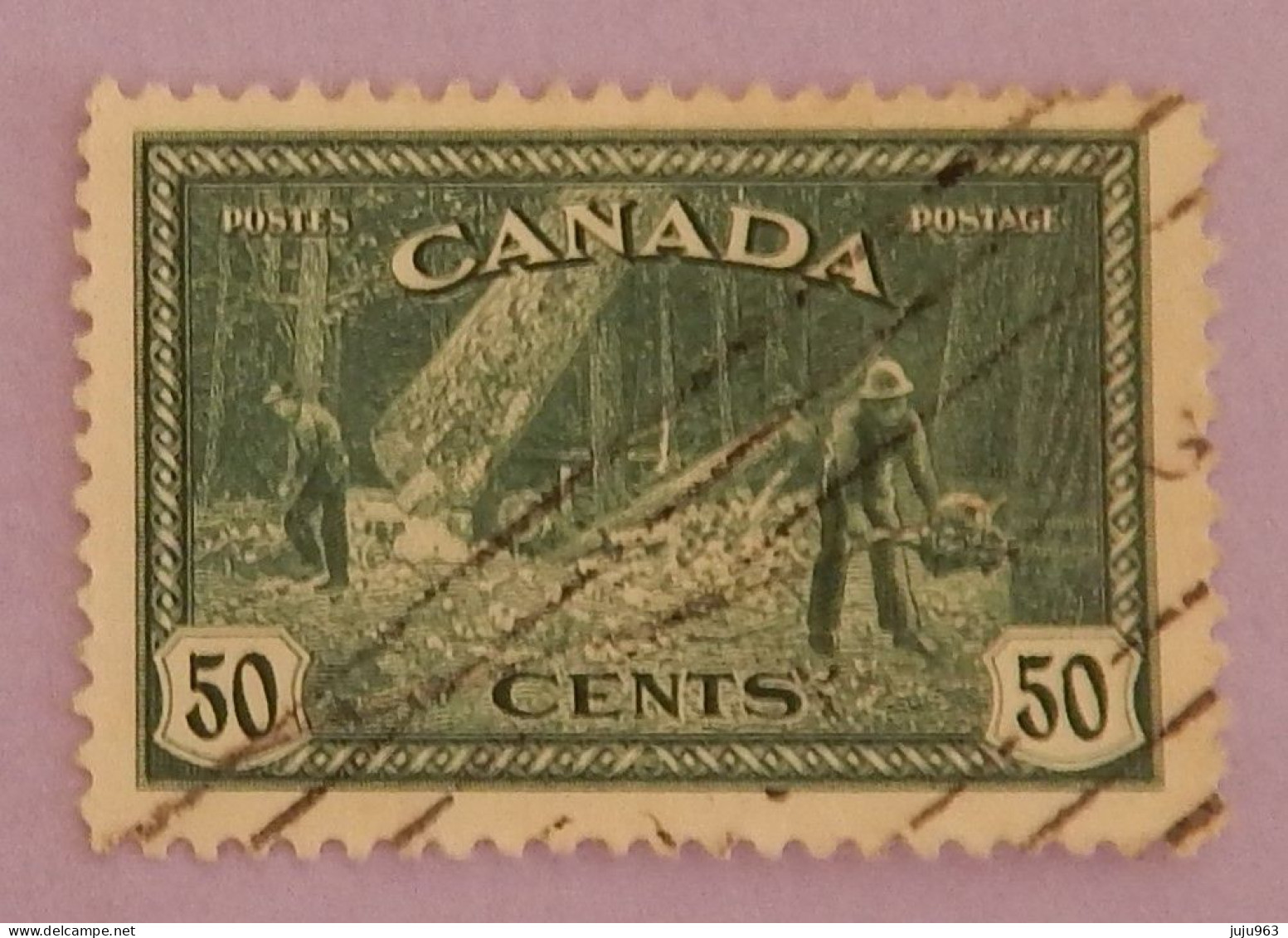 CANADA YT 223 OBLITERE "ABATTAGE D ARBRES EN COLOMBIE BRITANNIQUE" ANNÉE 1946 - Used Stamps