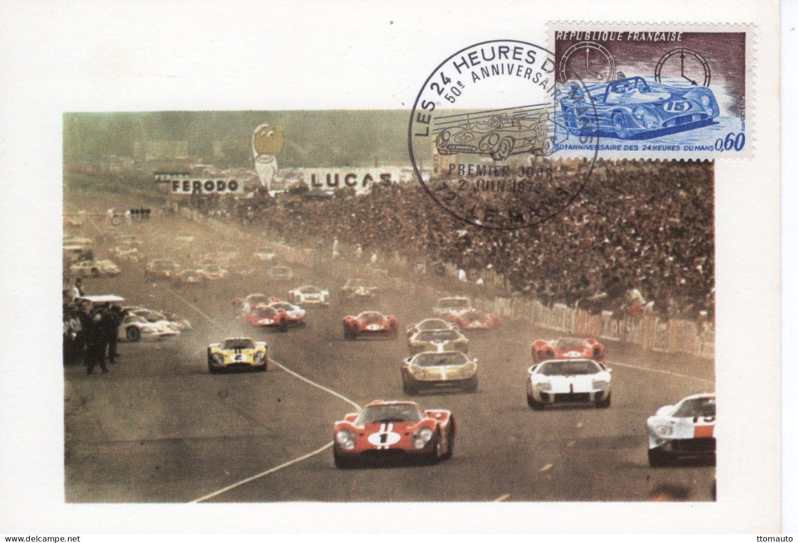 France  Carte Maximum - Les 24 Heures Du Mans  - Départ De L'épreuve En 1967 -  Prémier Jour Carte Maxi - Auto's