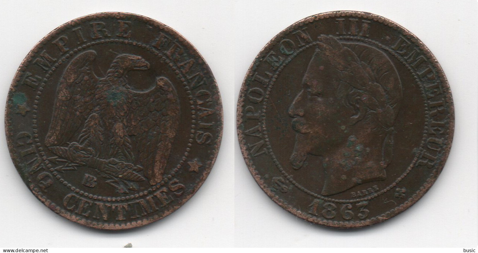 + FRANCE   + 2 CENTIMES  1863 BB + - 1792-1975 Nationale Conventie