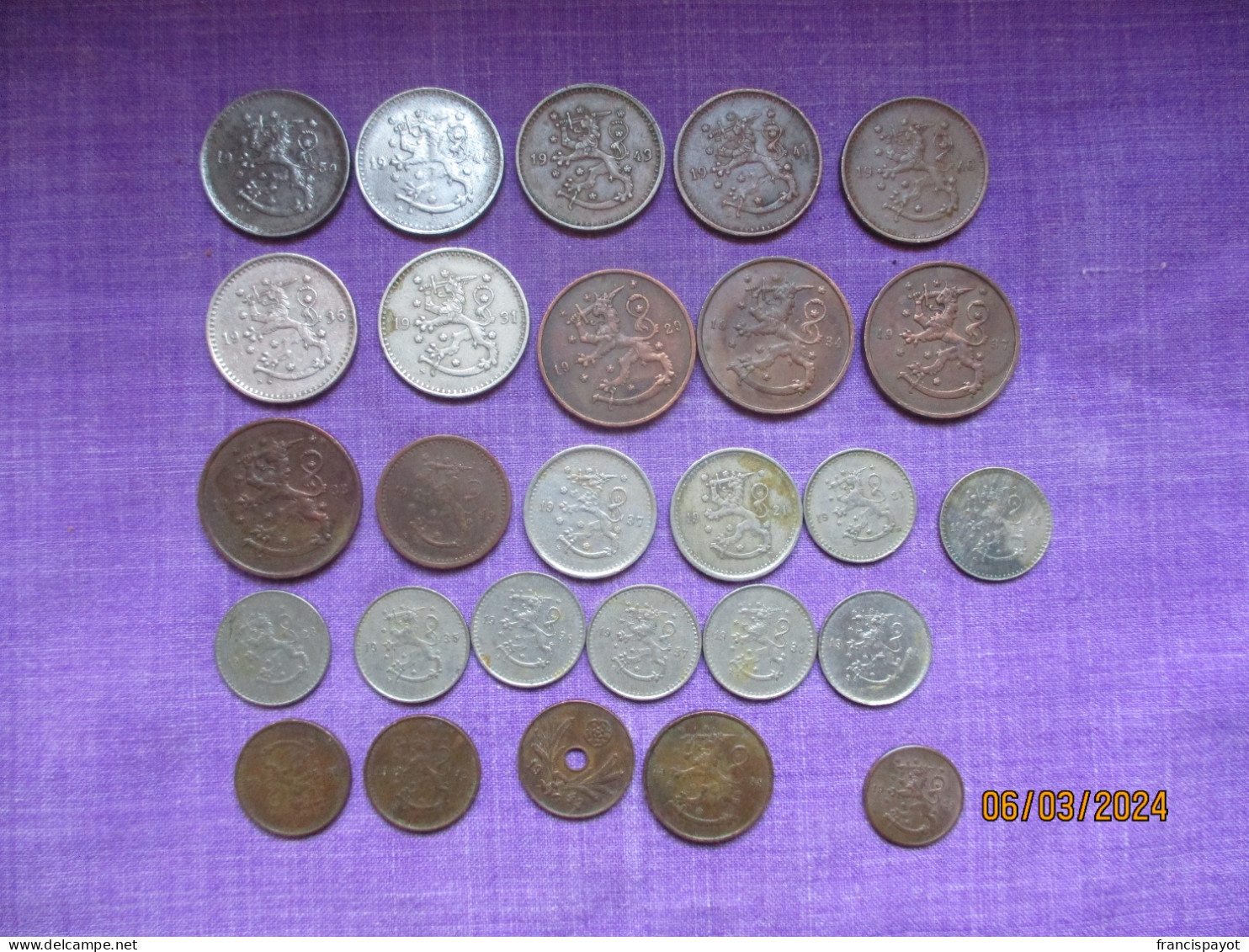 Finland: Lot Of 27 Coins 1921 - 1950 - Finlande