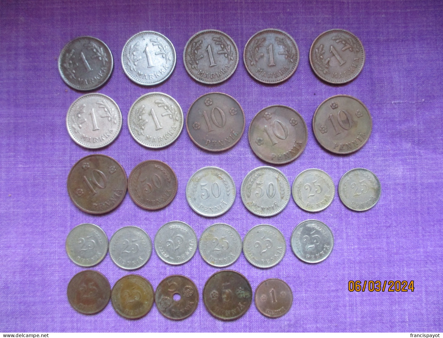 Finland: Lot Of 27 Coins 1921 - 1950 - Finlande