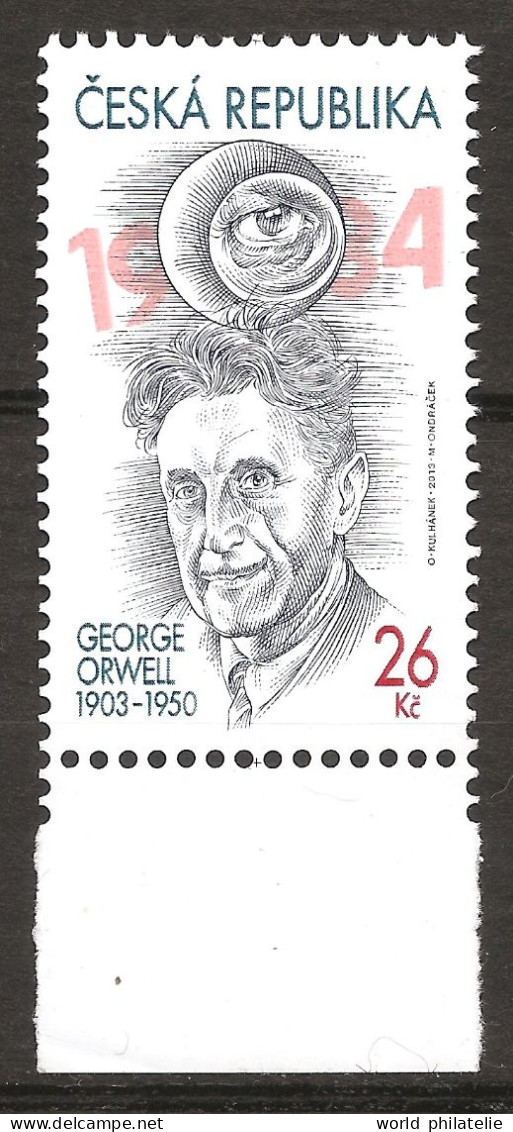 République Tchèque 2013 N° 671 ** George Orwell, Ecrivain Anglais, Roman, 1984, Œil, Journaliste, Big Brother, Nazisme - Neufs