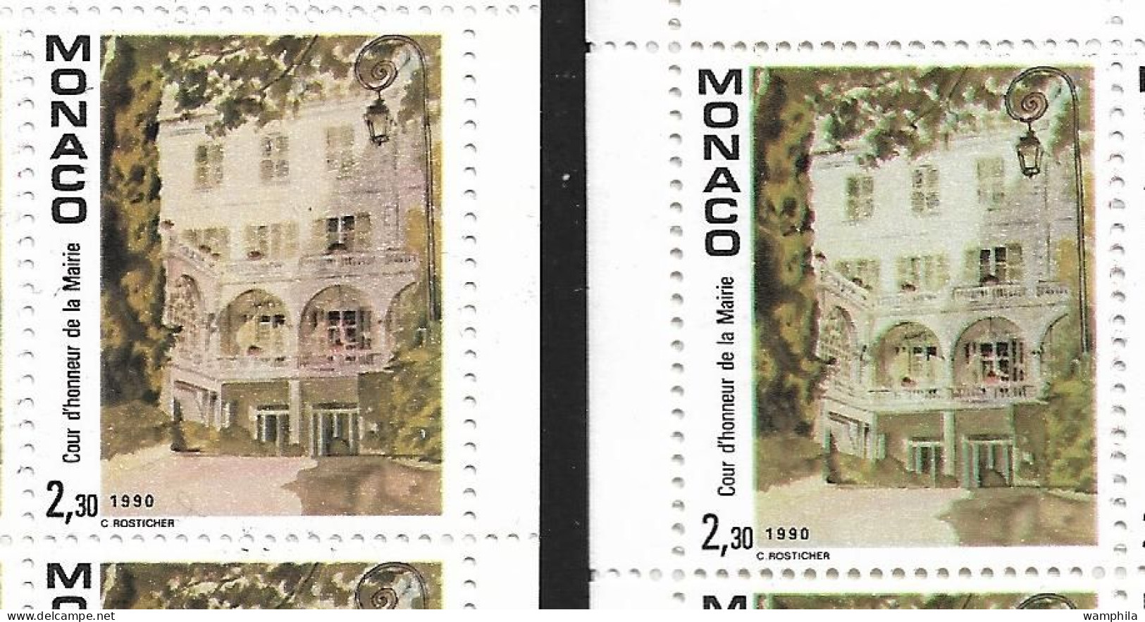 Monaco Carnets N°6 (Timbre N°1709) 2 Nuances Extrêmes . - Errors And Oddities