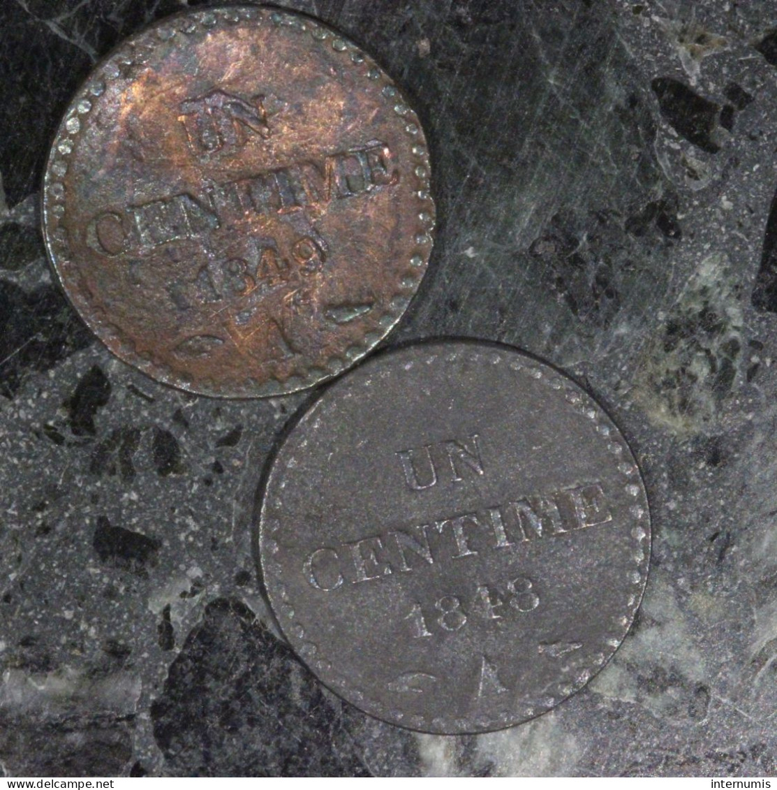 France LOT (2) : 1 Centime 1848 & 1849 Dupré - Kiloware - Münzen