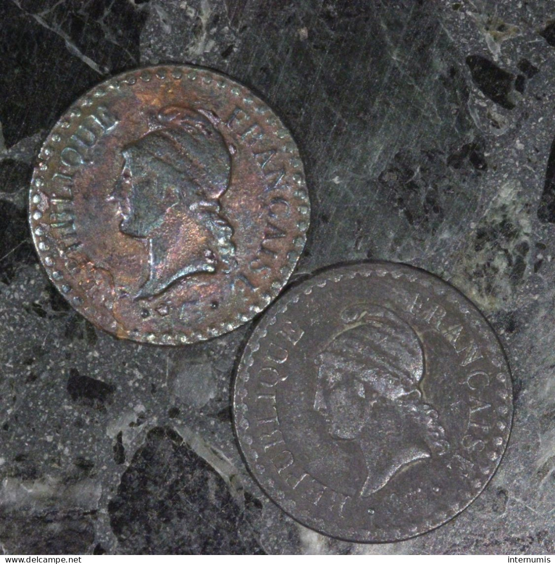 France LOT (2) : 1 Centime 1848 & 1849 Dupré - Kiloware - Münzen