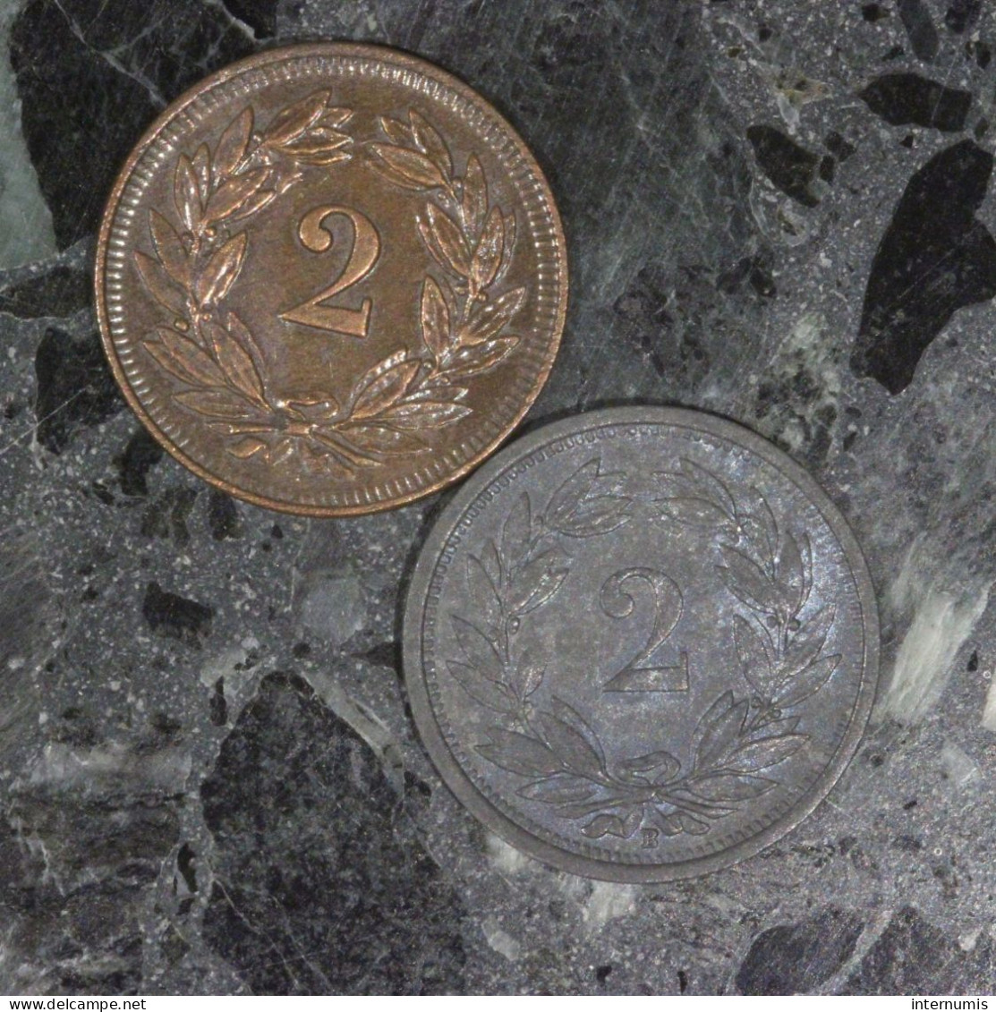 Suisse / Switzerland LOT (2) : 2 Centimes 1907 & 1942 - Vrac - Monnaies