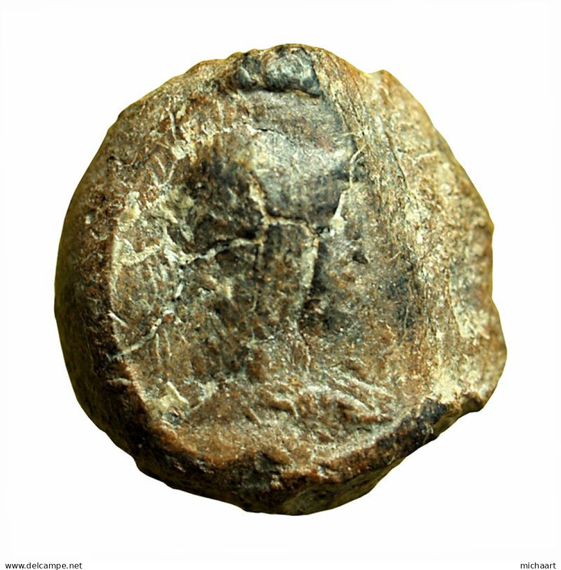 Roman Empire Seal Uniface Clay Terracotta Bulla AE11mm Helmeted Athena 03828 - L'Anarchie Militaire (235 à 284)