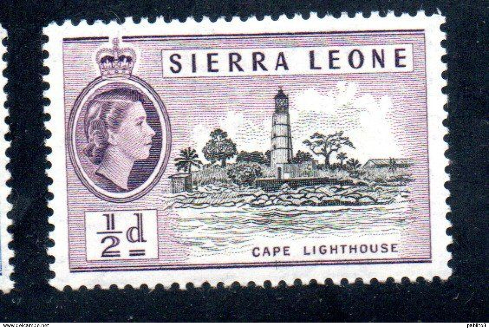 SIERRA LEONE 1956 QUEE ELIZABETH II CAPE LIGHTHOUSE 1/2c MNH - Sierra Leone (...-1960)
