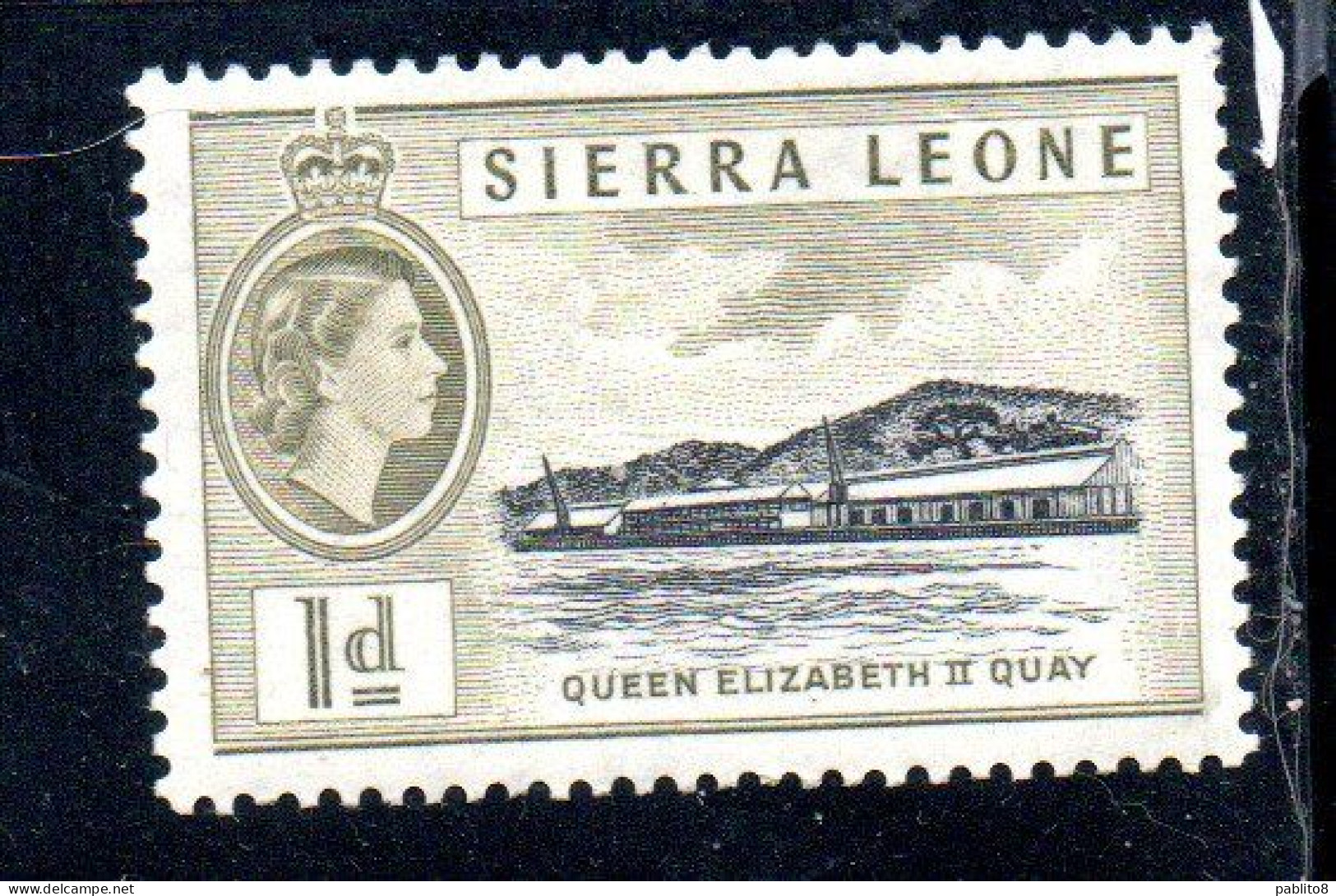 SIERRA LEONE 1956 QUEE ELIZABETH II QUAY 1c MNH - Sierra Leona (...-1960)